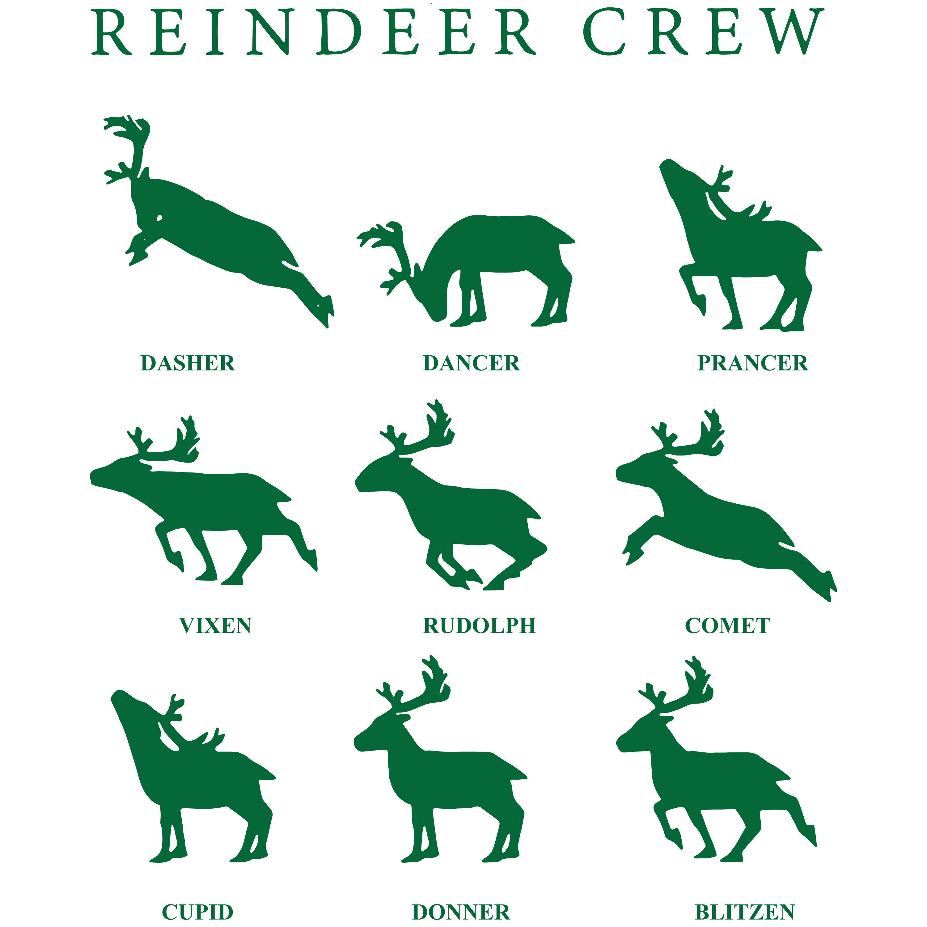 Reindeer Crew Christmas Design - DTF Ready To Press