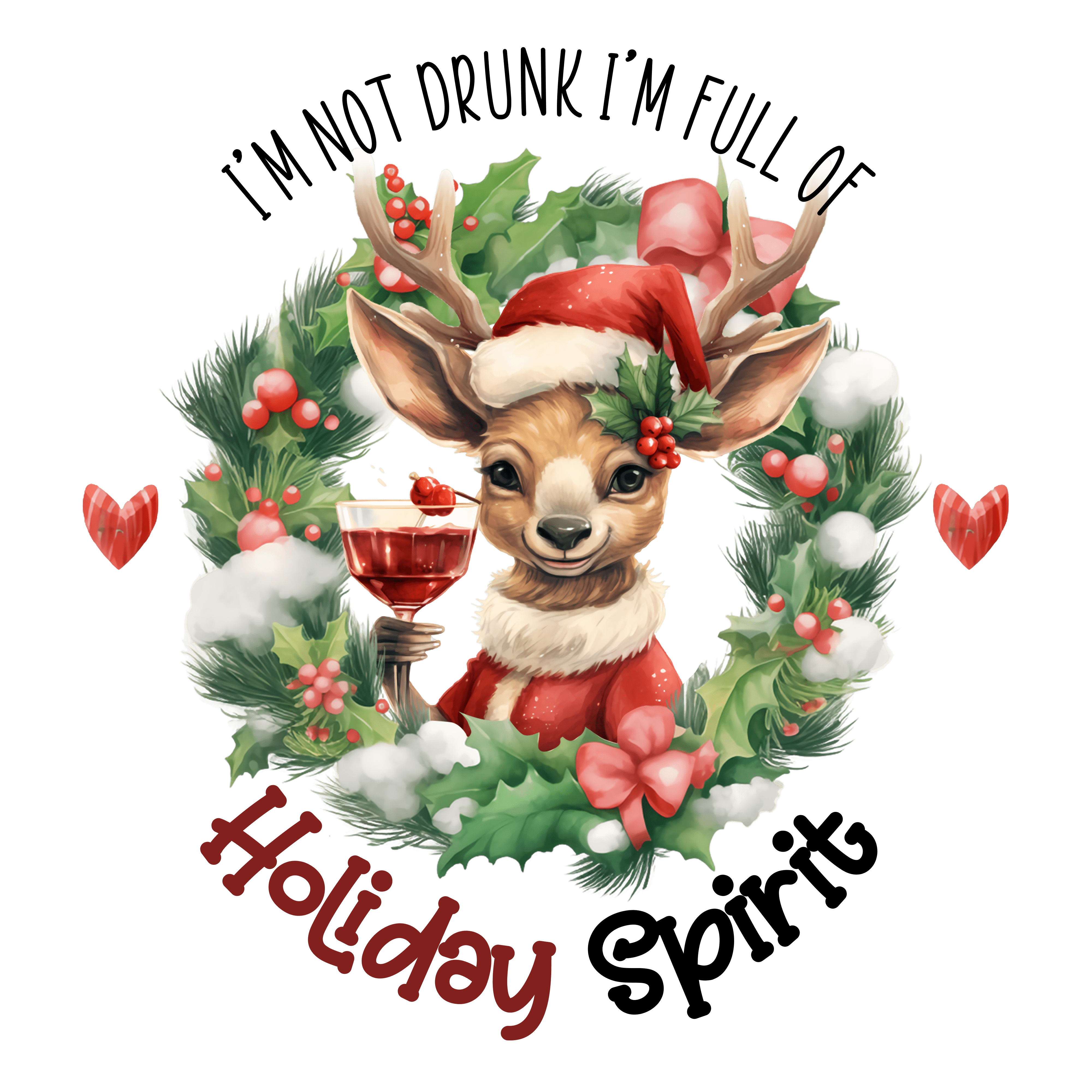 Holiday Spirit Christmas Design - DTF Ready To Press