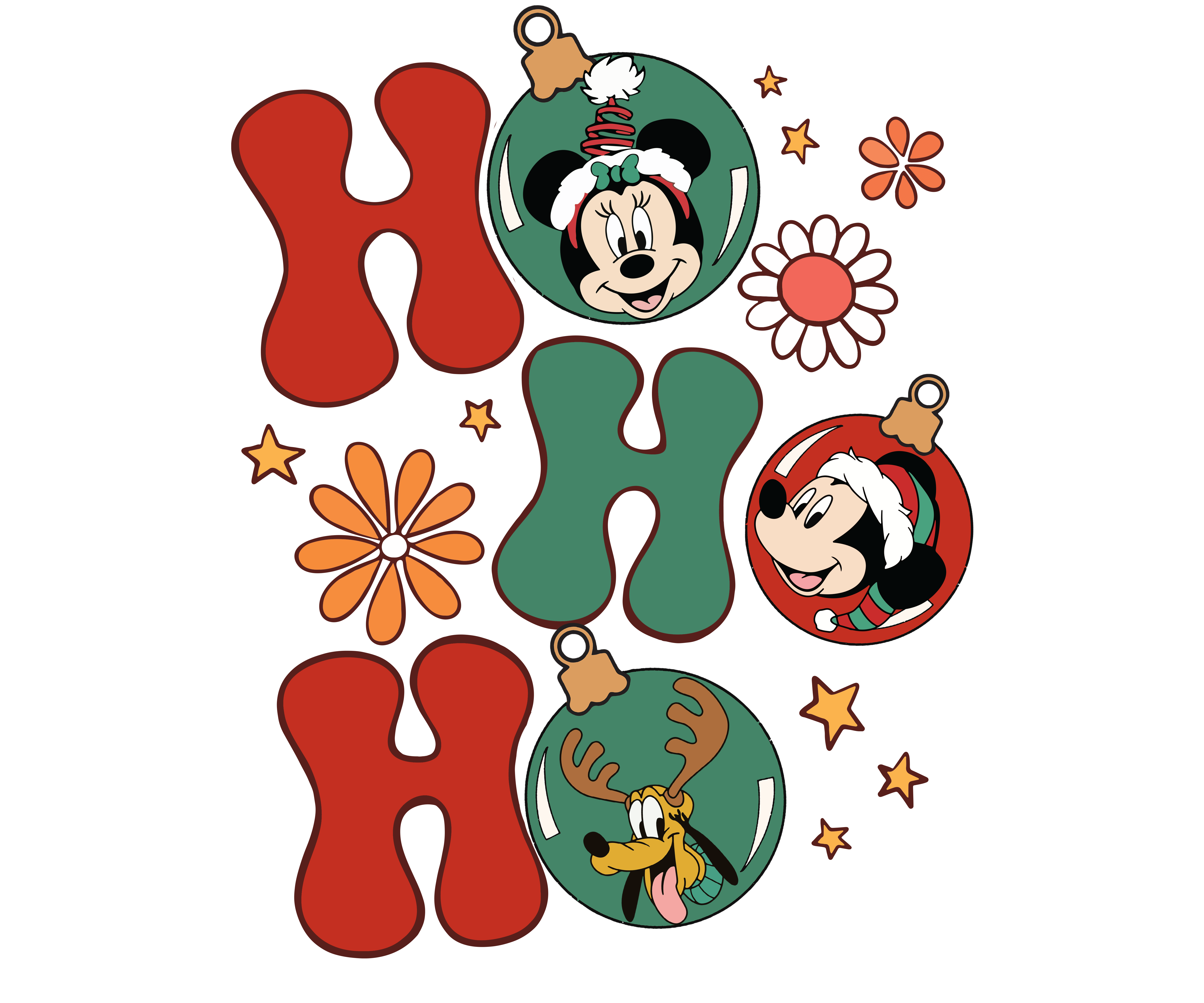 Ho Ho Ho Mickey Mouse Christmas Design | DTF Jersey