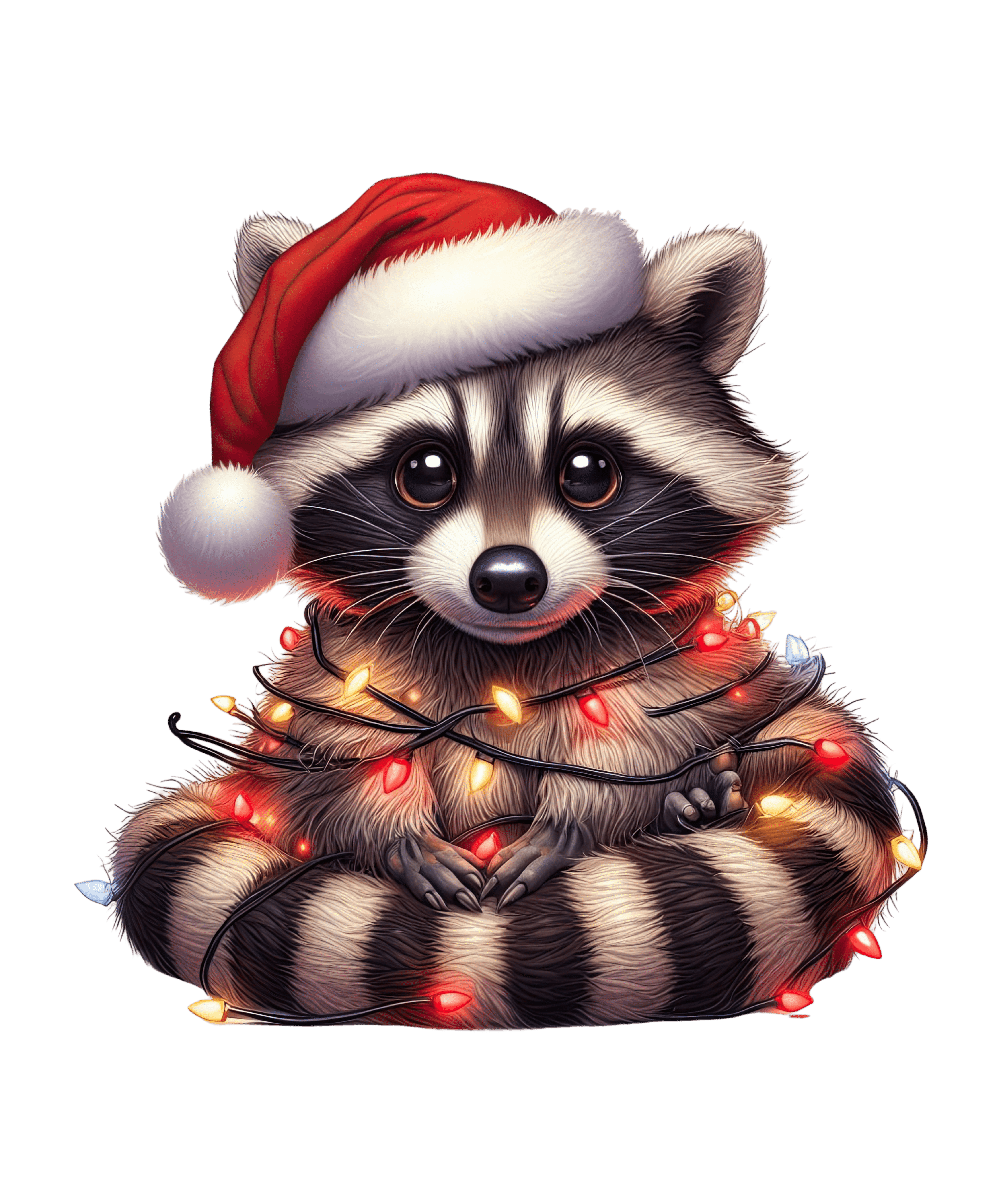 Christmas Raccoon Tree Design - DTF Ready To Press