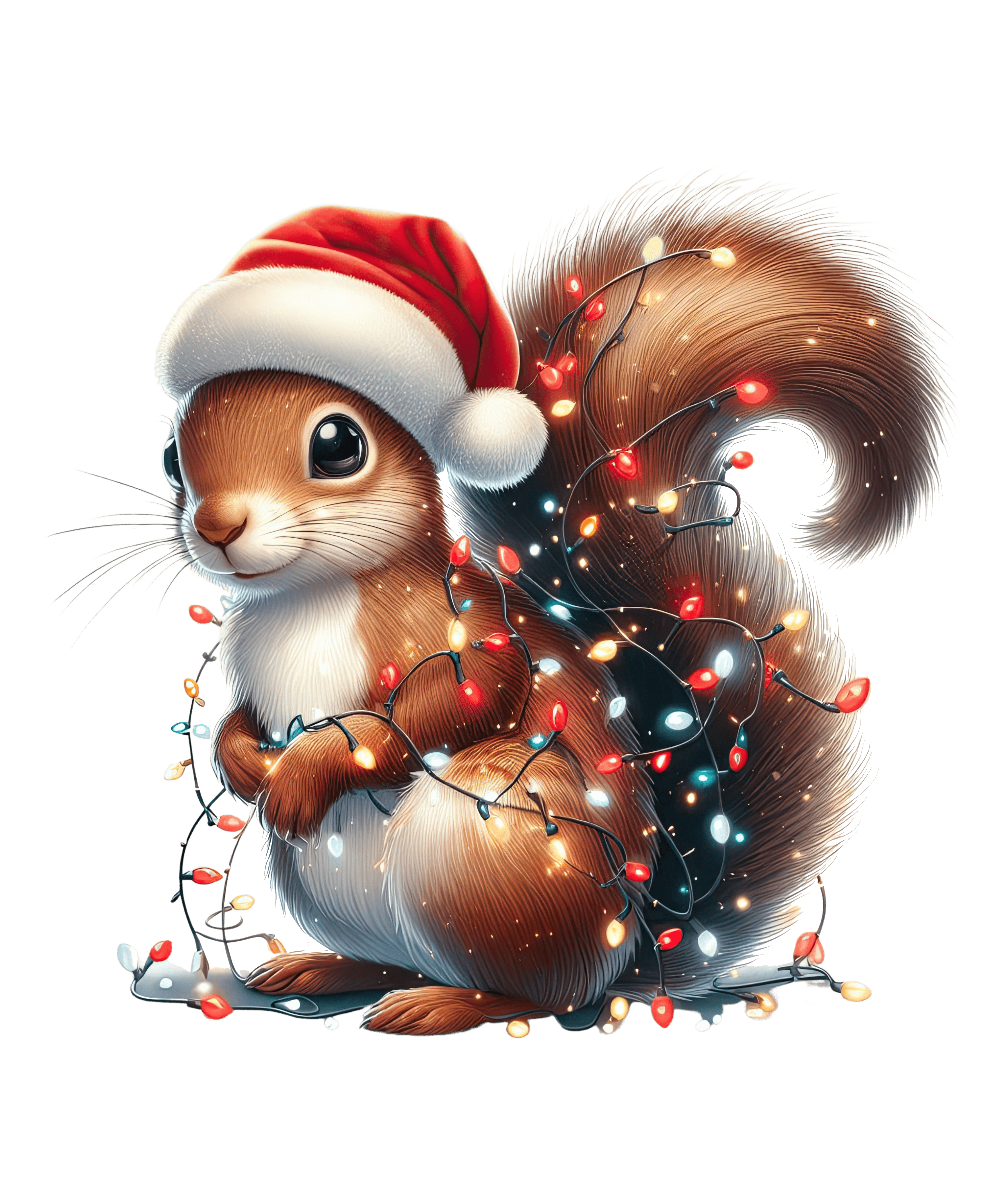 Christmas Squirrel Tree Design - DTF Ready To Press