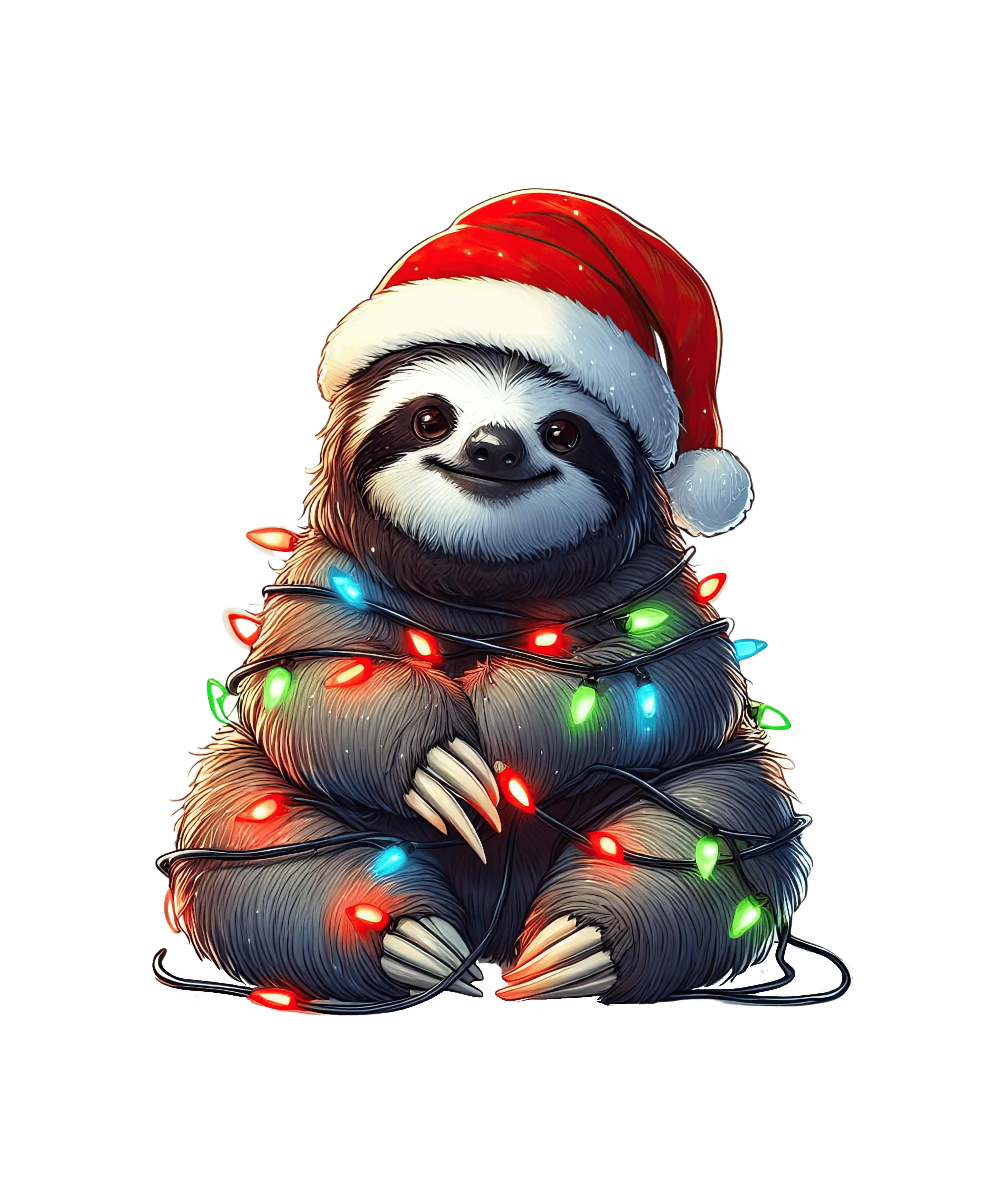 Christmas Sloth Tree Design - DTF Ready To Press