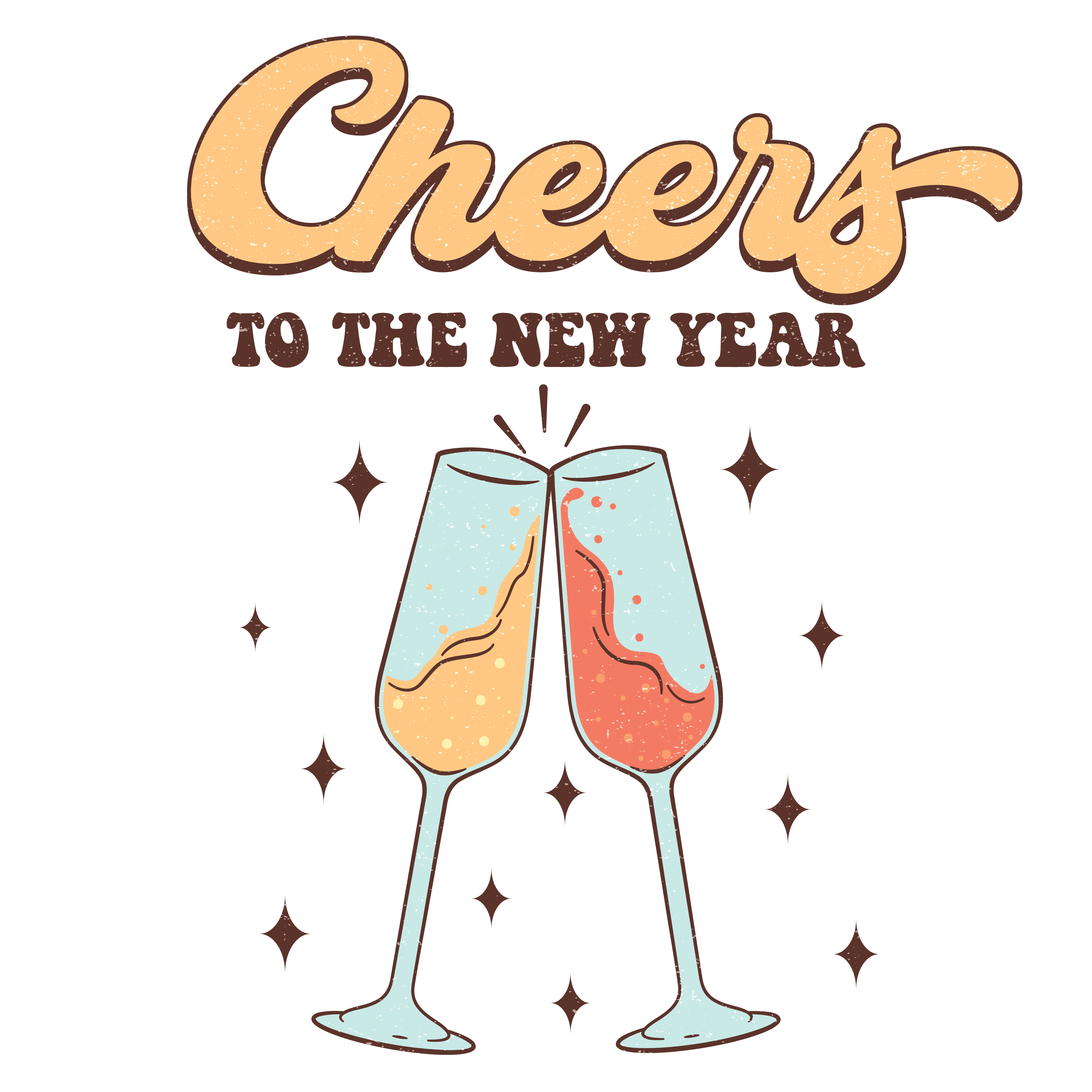 Cheers to the New Year Christmas Design | DTF Jersey