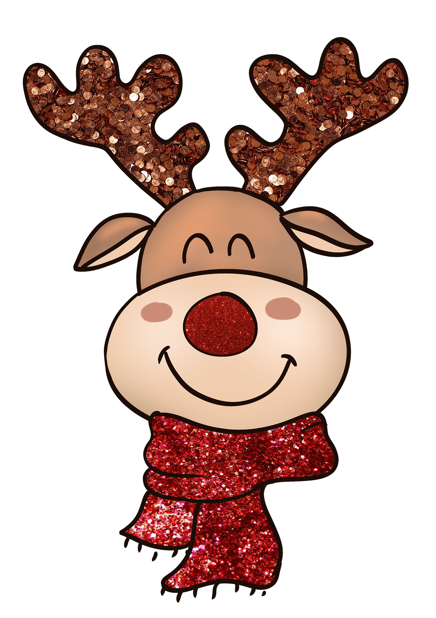 Cute Reindeer Christmas Design - DTF Ready To Press