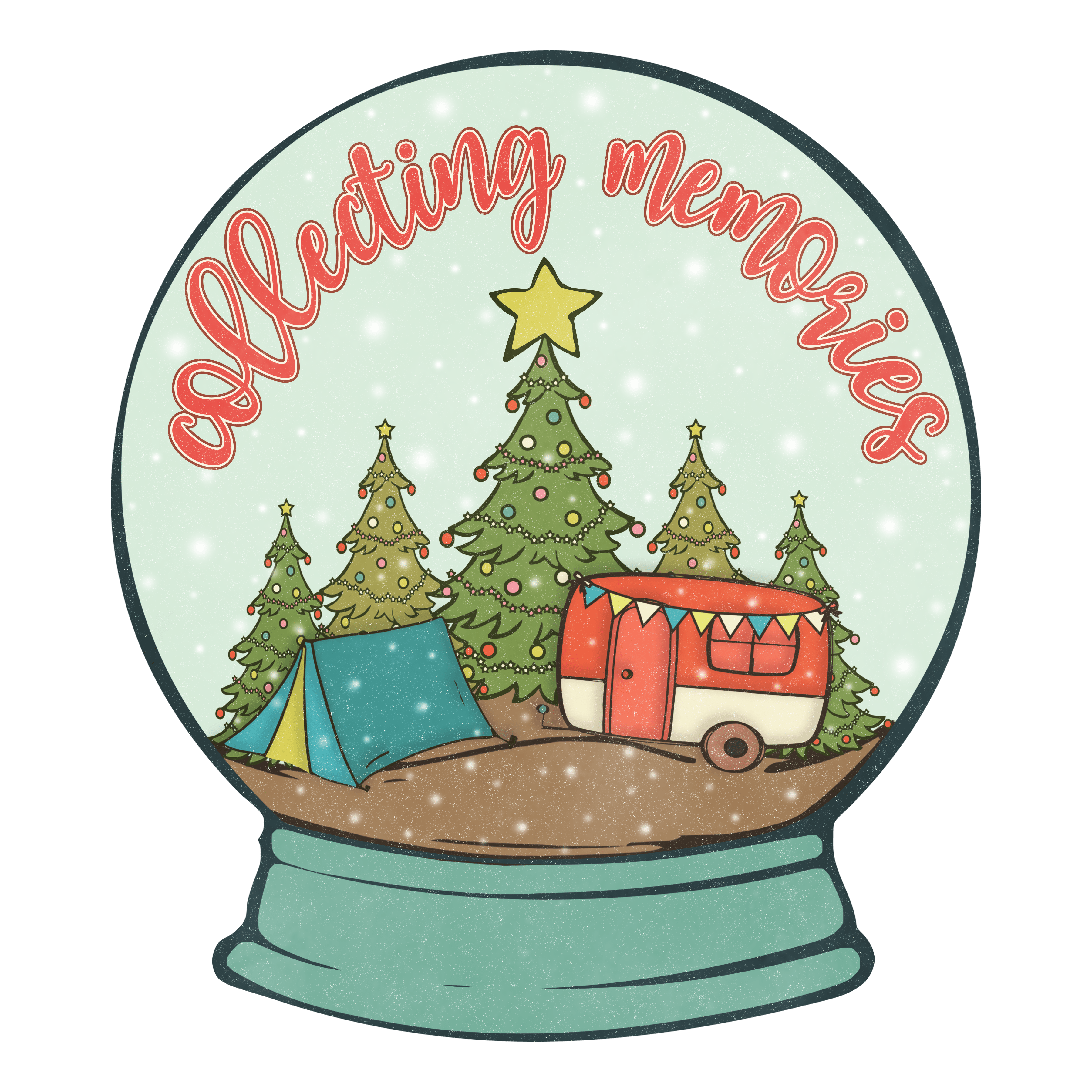 Christmas Snowball Design - DTF Ready To Press