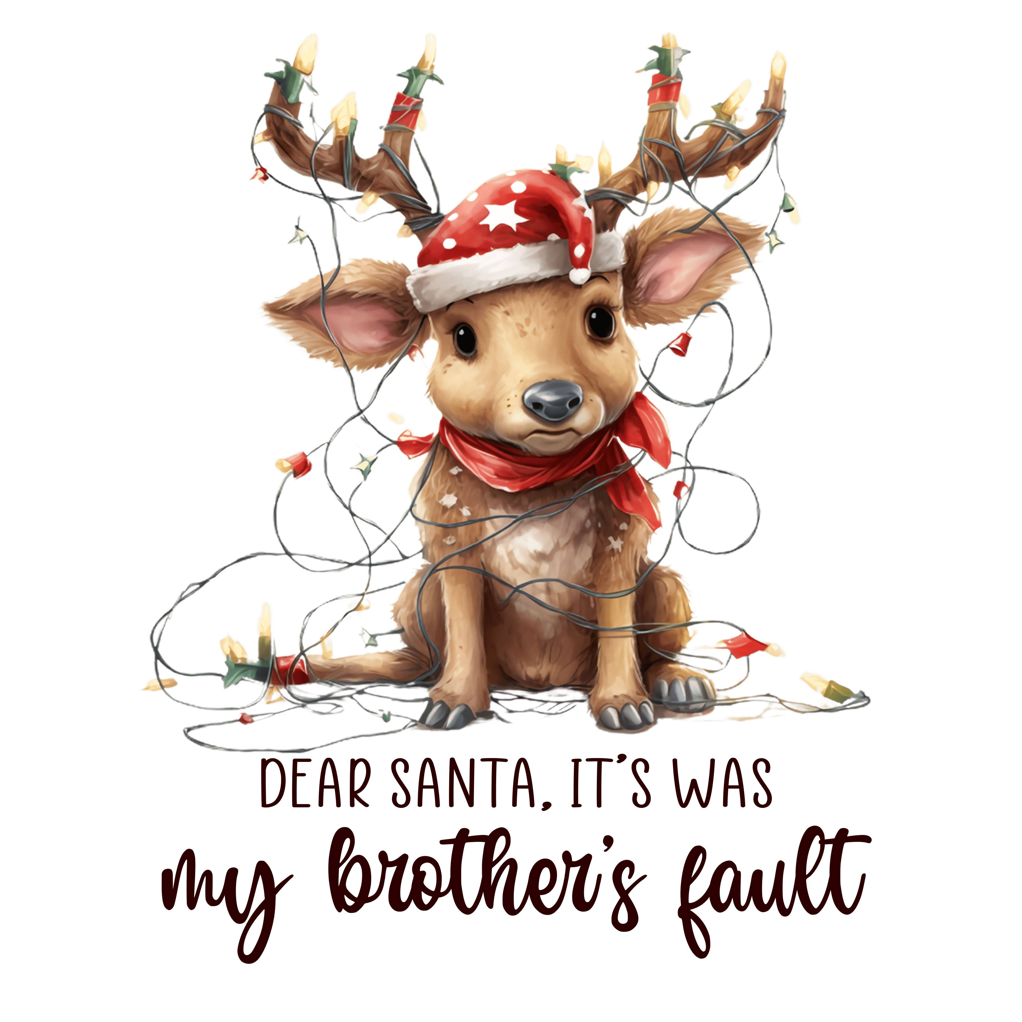 My Brother's Fault - Christmas Cute Deer Design | DTF Jersey