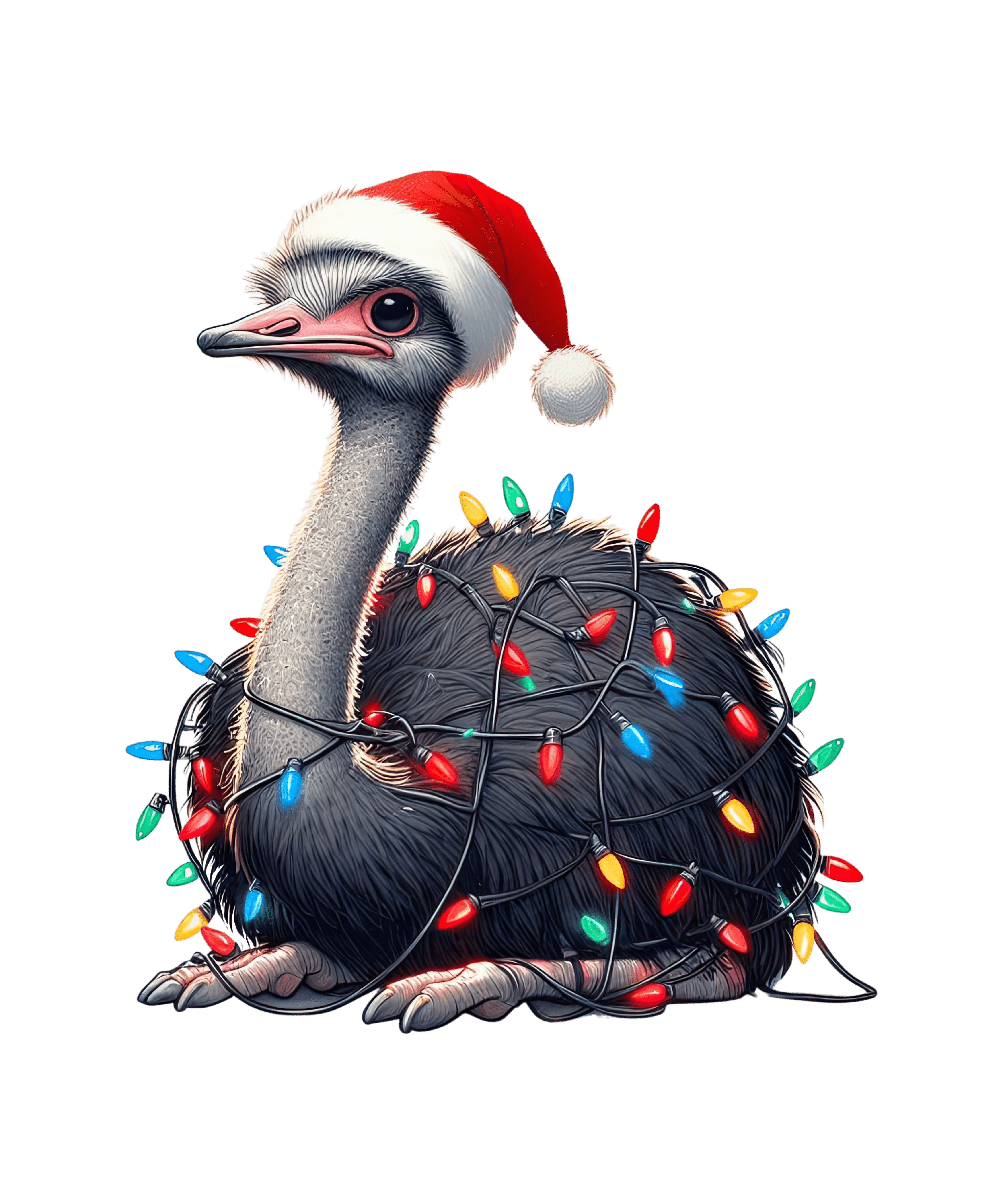 Christmas Ostrich Tree Design - DTF Ready To Press