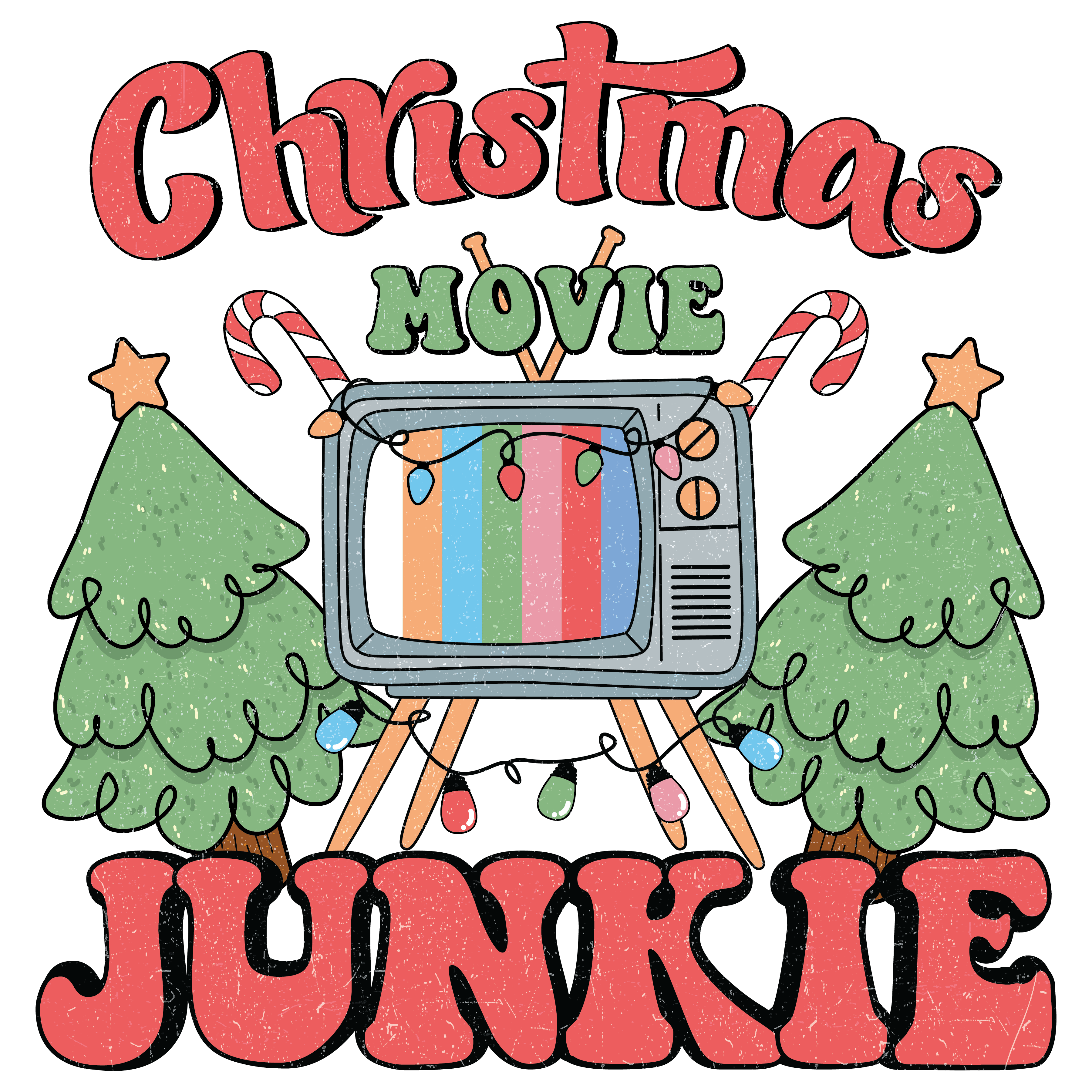 Christmas Movie Junkie DTF-Ready to Press | DTF Jersey