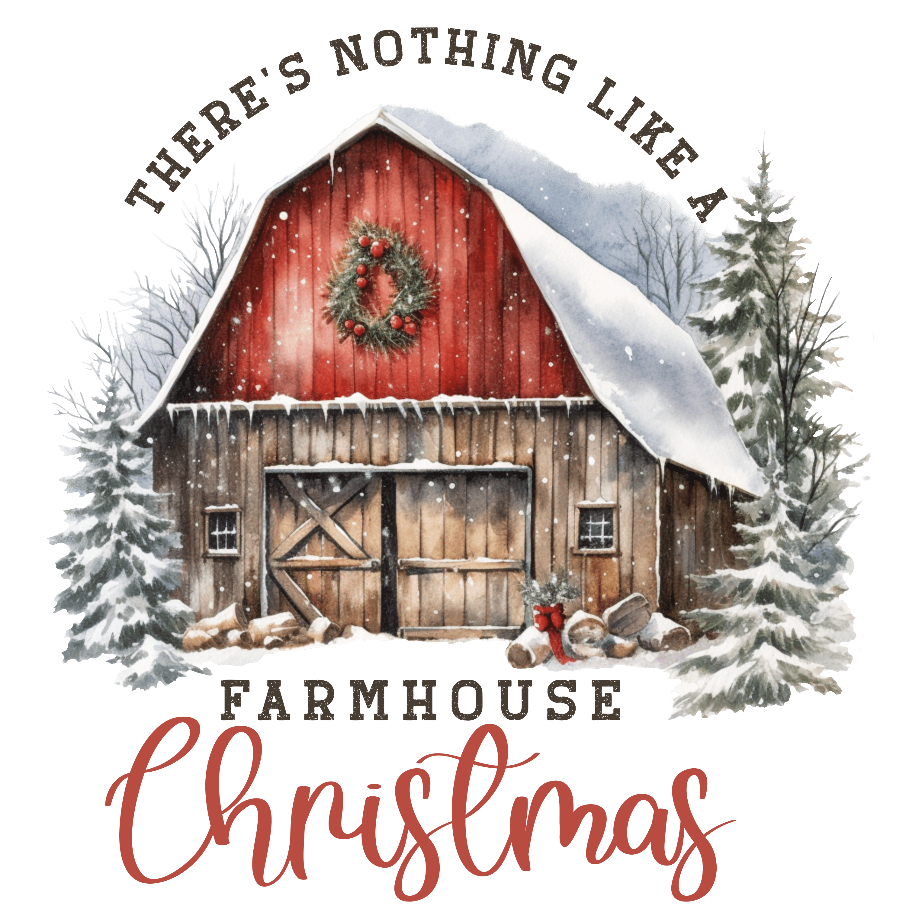 Farmhouse Christmas Design - DTF Ready To Press