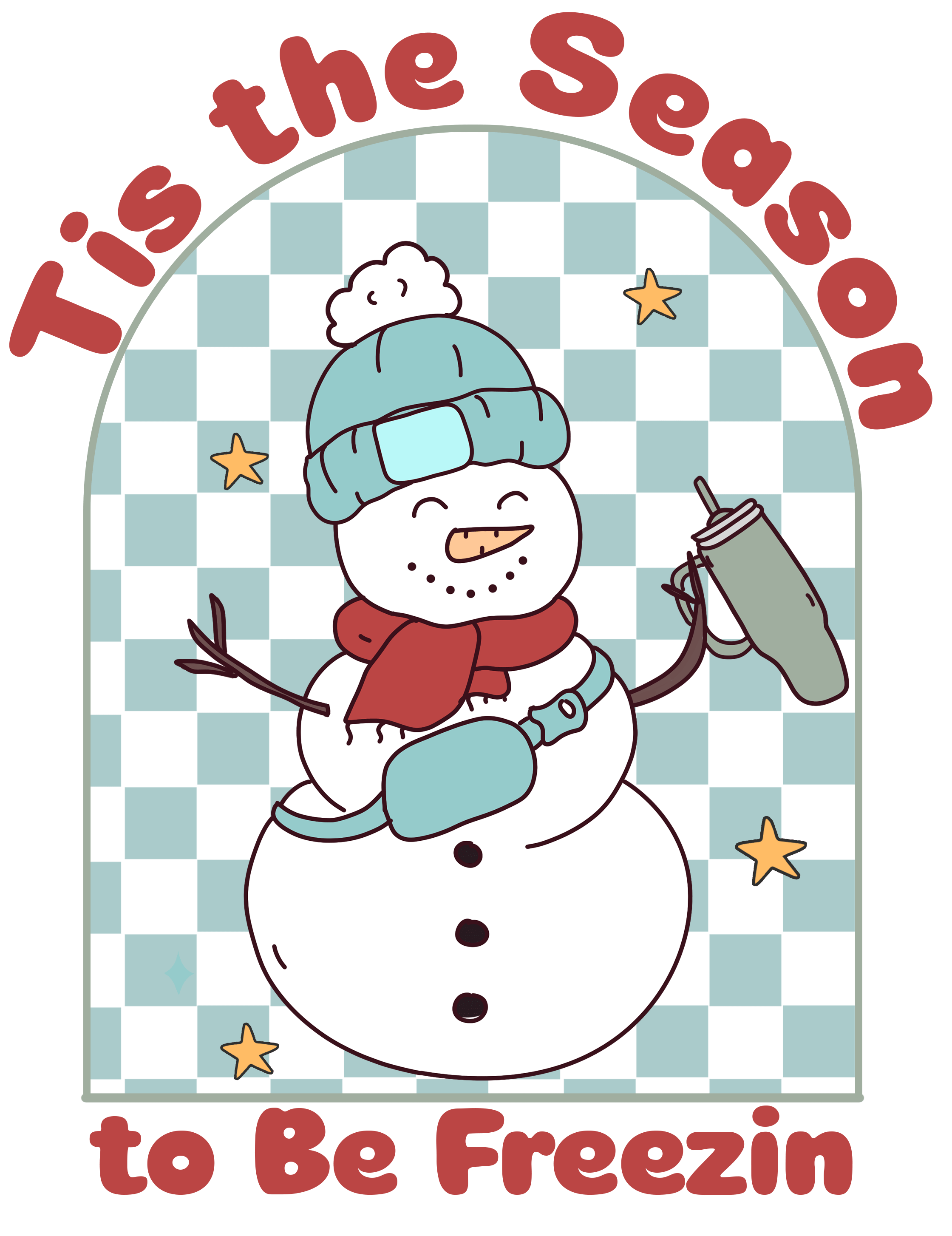 Tis the Season to Be Freezin Christmas Design | DTF Jersey