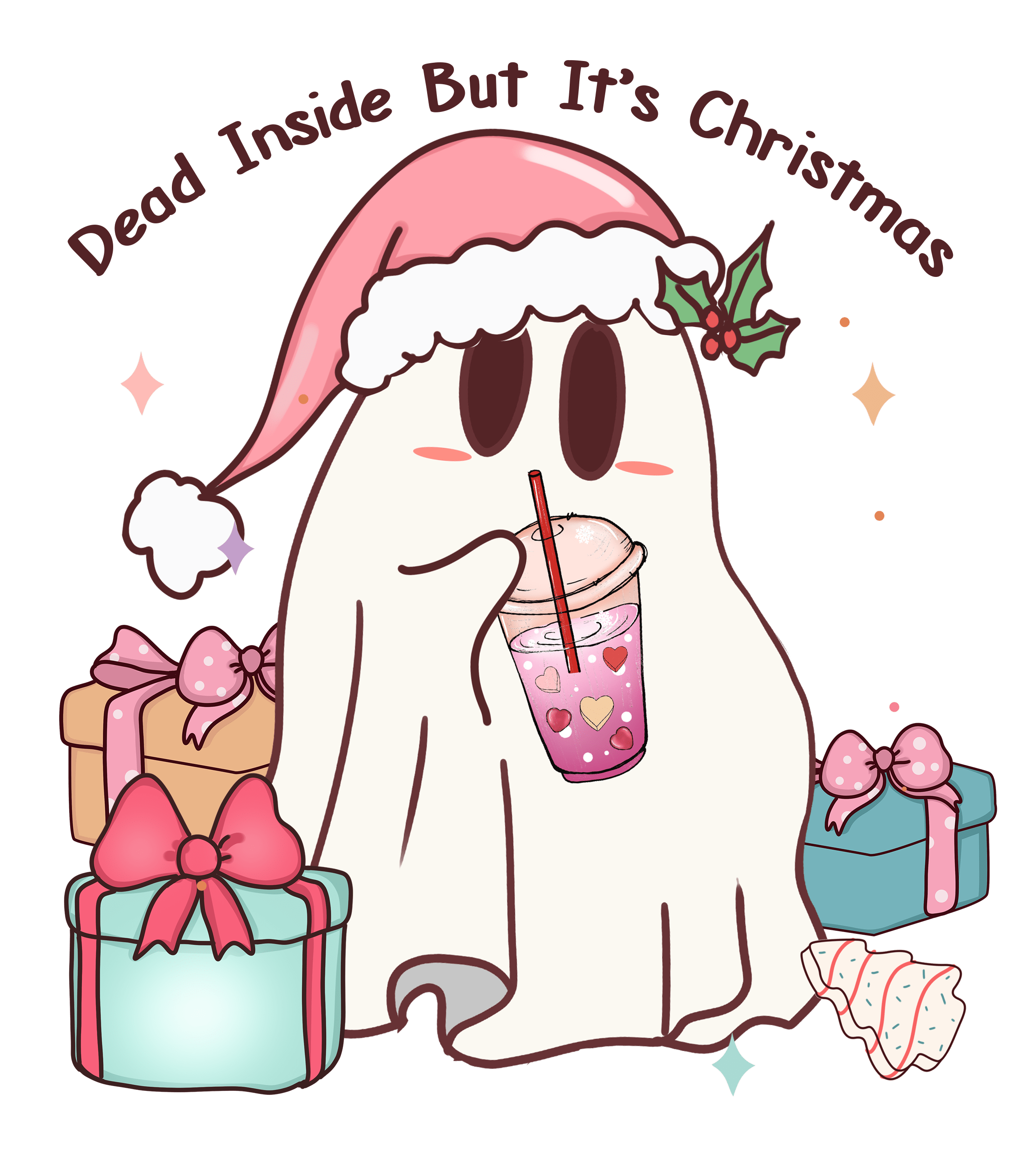 Dead Inside Christmas Design - DTF Ready To Press