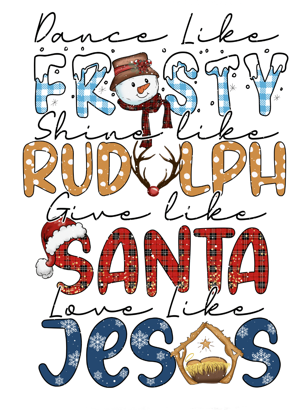 Santa Jesus Christmas Design - DTF Ready To Press