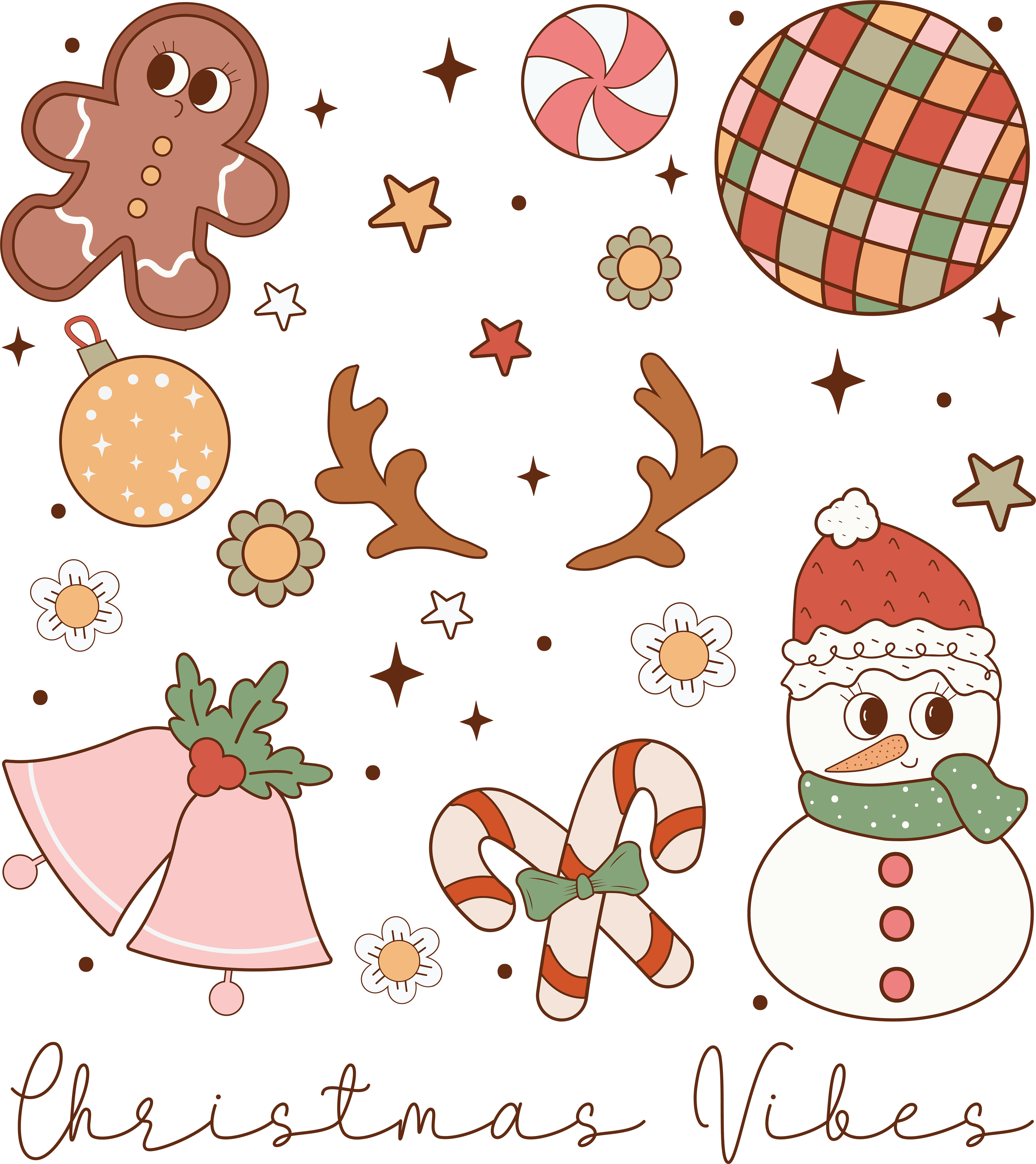 Christmas Vibes Design DTF-Ready to Press (V1) | DTF Jersey