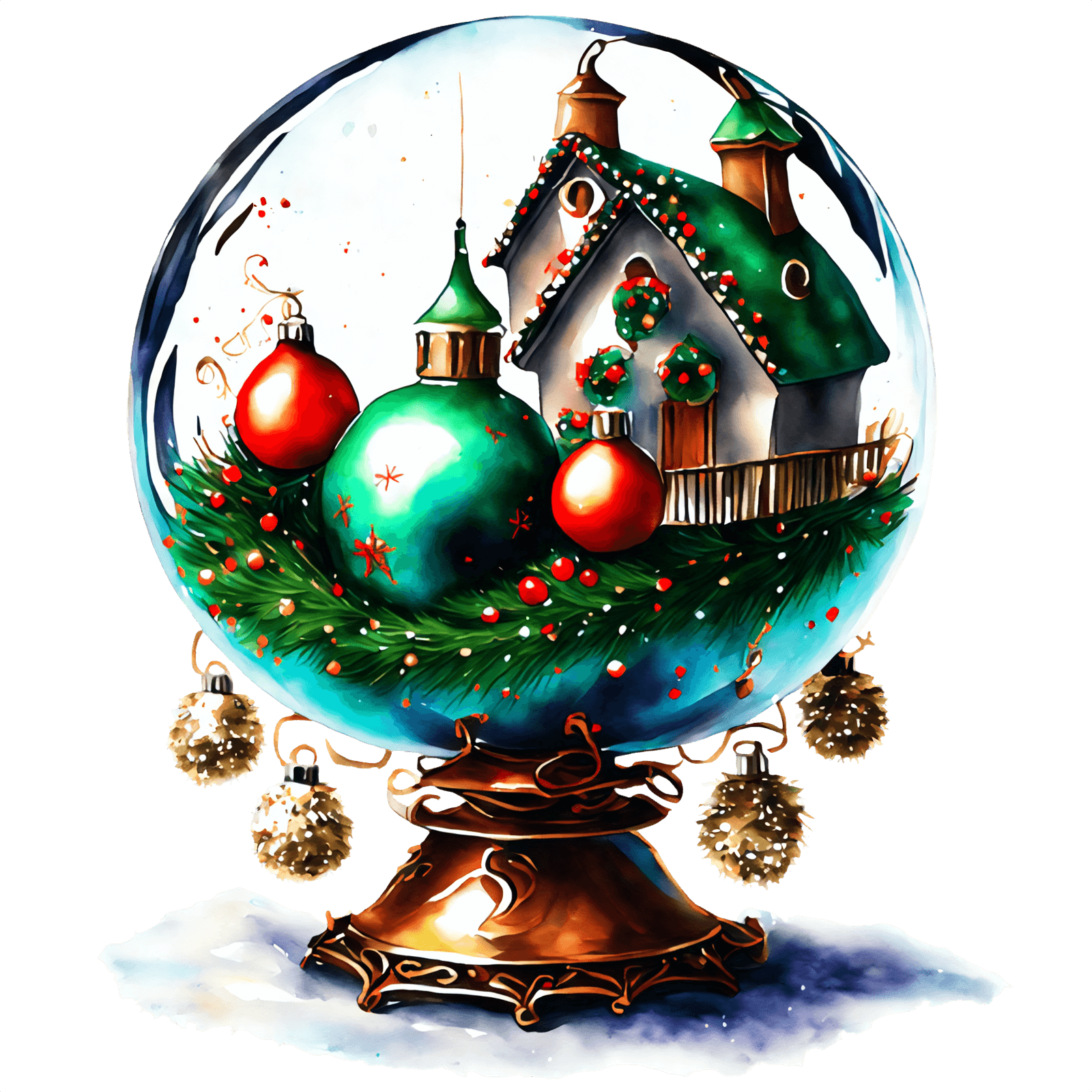 Christmas Snow Globe Design - DTF Ready To Press