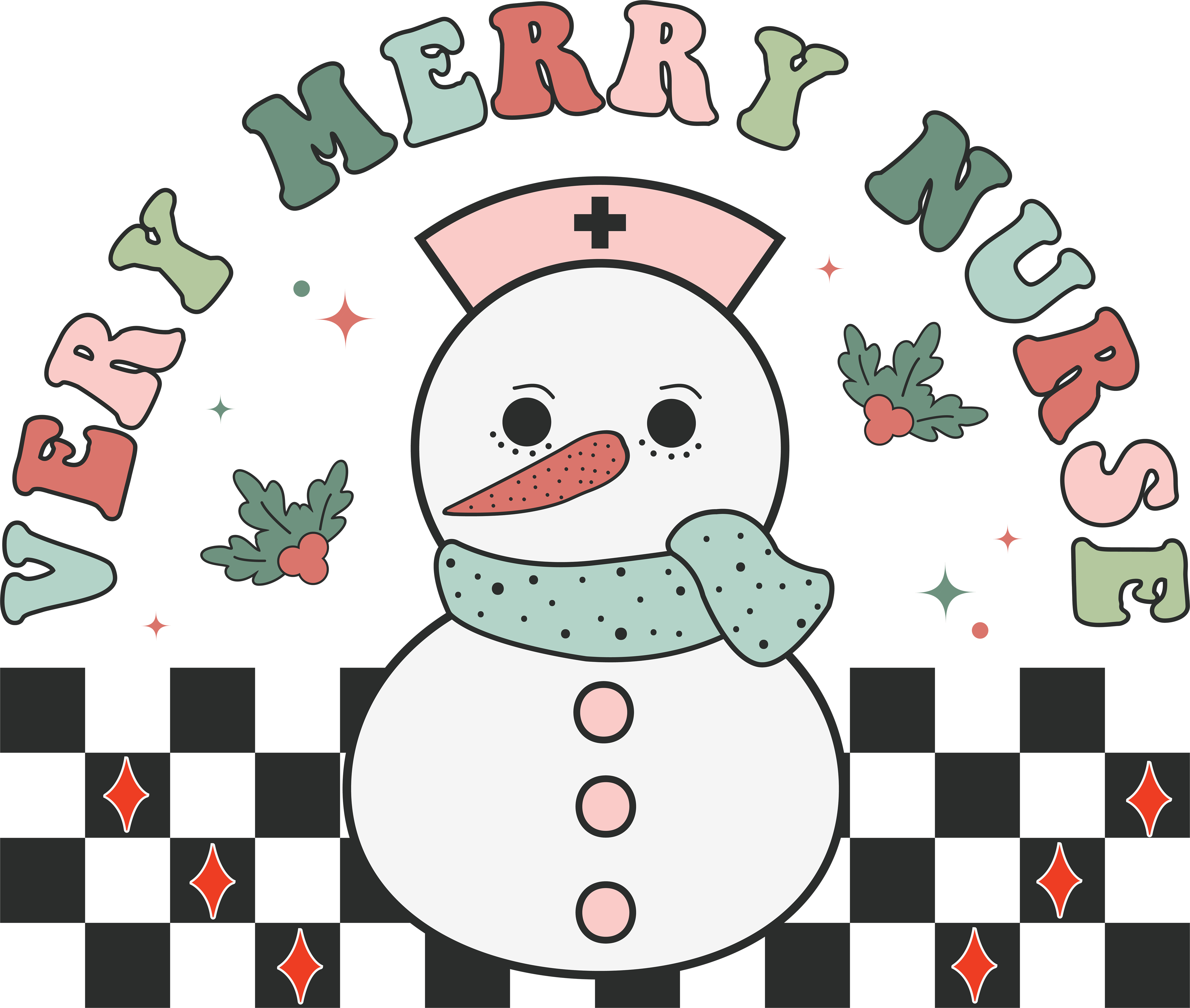 Very Merry Nurse Christmas Design | DTF Jersey