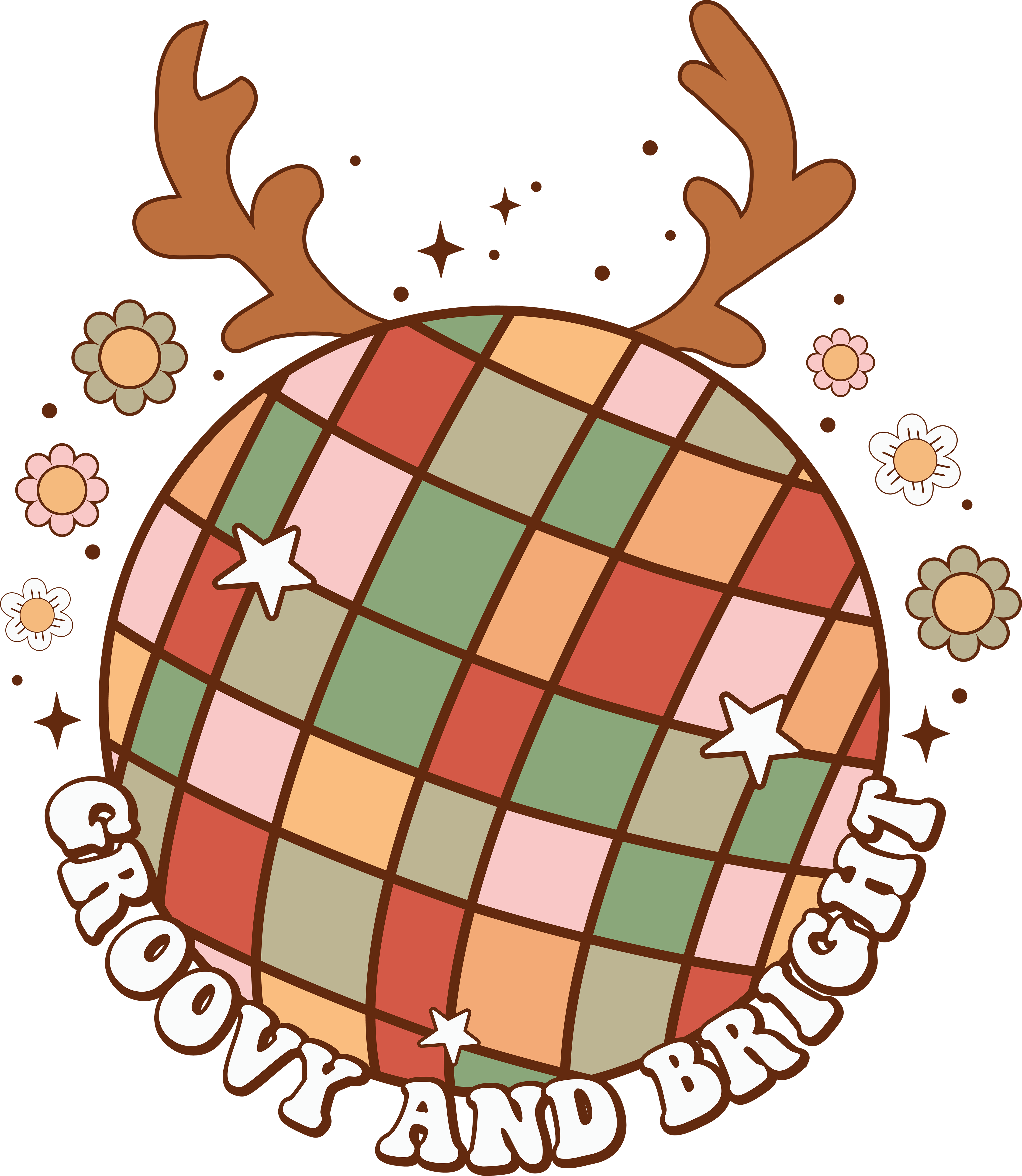 Groovy and Bright Christmas Design | DTF Jersey