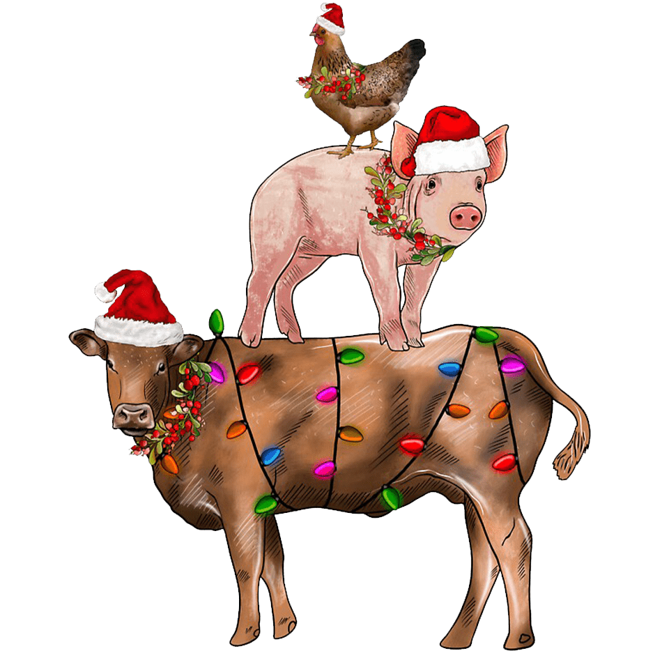 Christmas Farm Animal Design - DTF Ready To Press