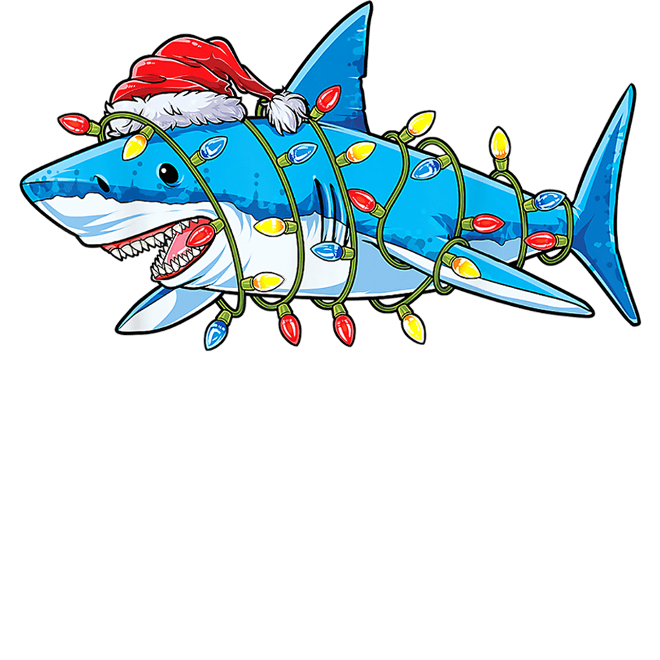 Christmas Shark Design - DTF Ready To Press