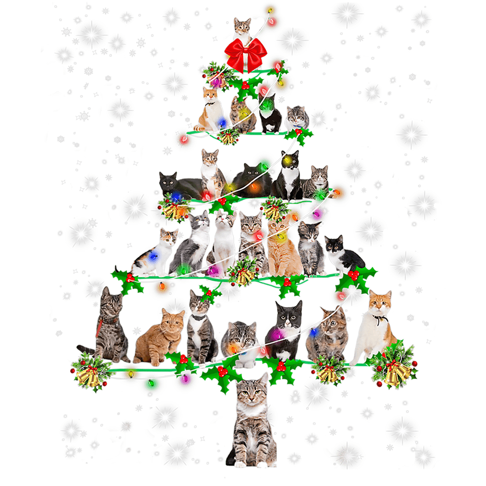 Christmas Cat Tree Design DTF-Ready to Press V1 | DTF Jersey