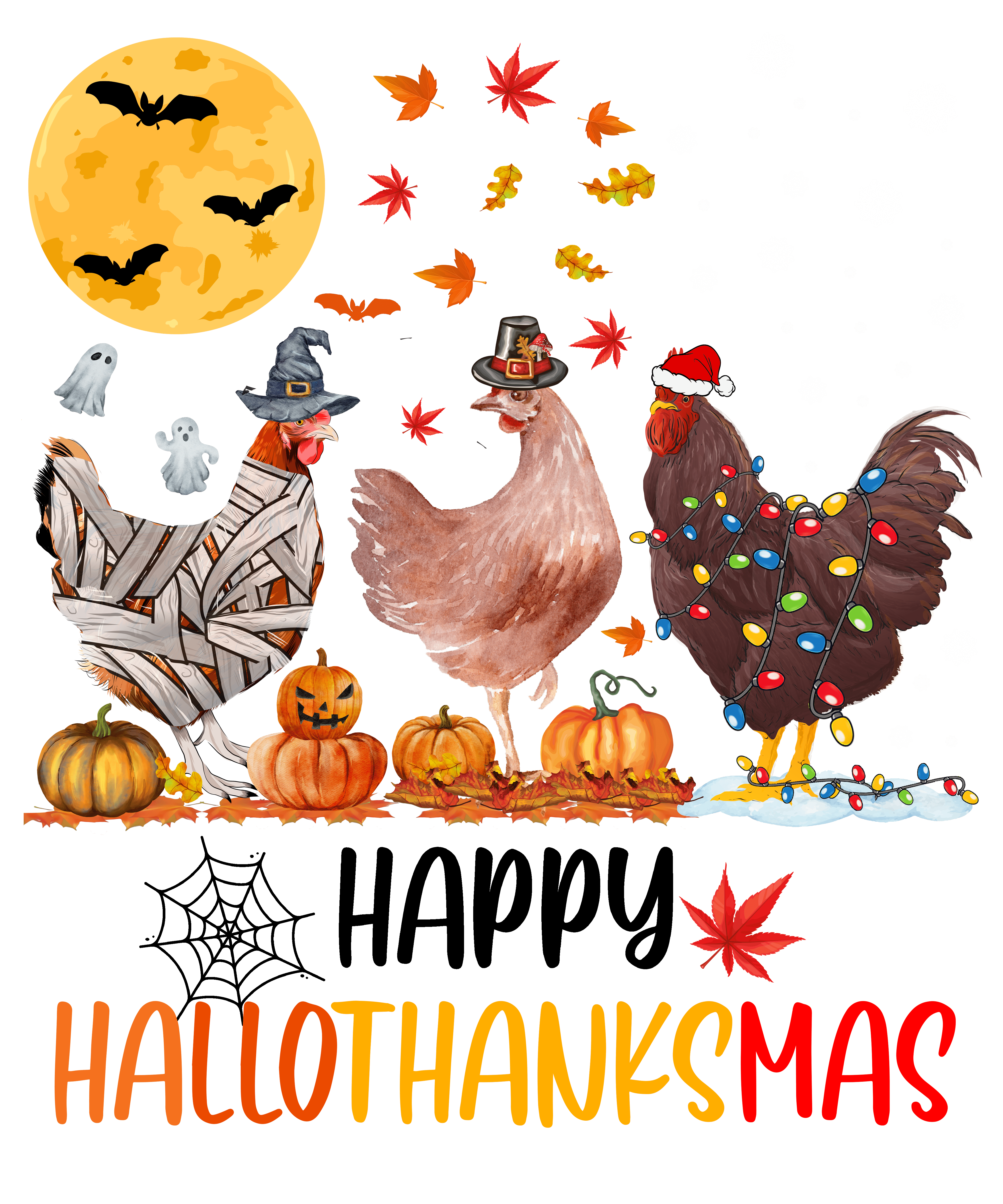 Happy Hallothanksmas DTF-Ready to Press (V1) | DTF Jersey