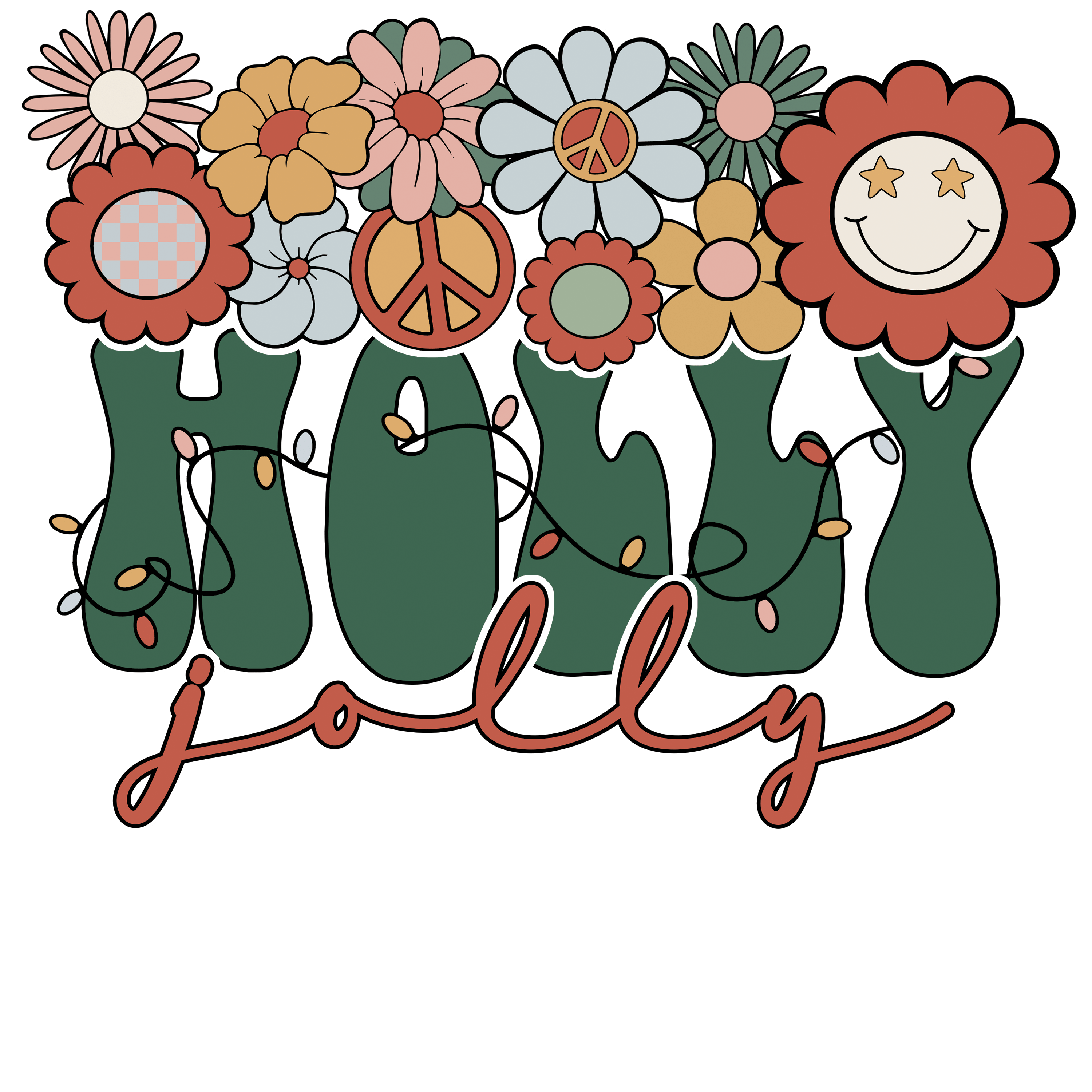 Holly Jolly Christmas Design DTF-Ready to Press | DTF Jersey
