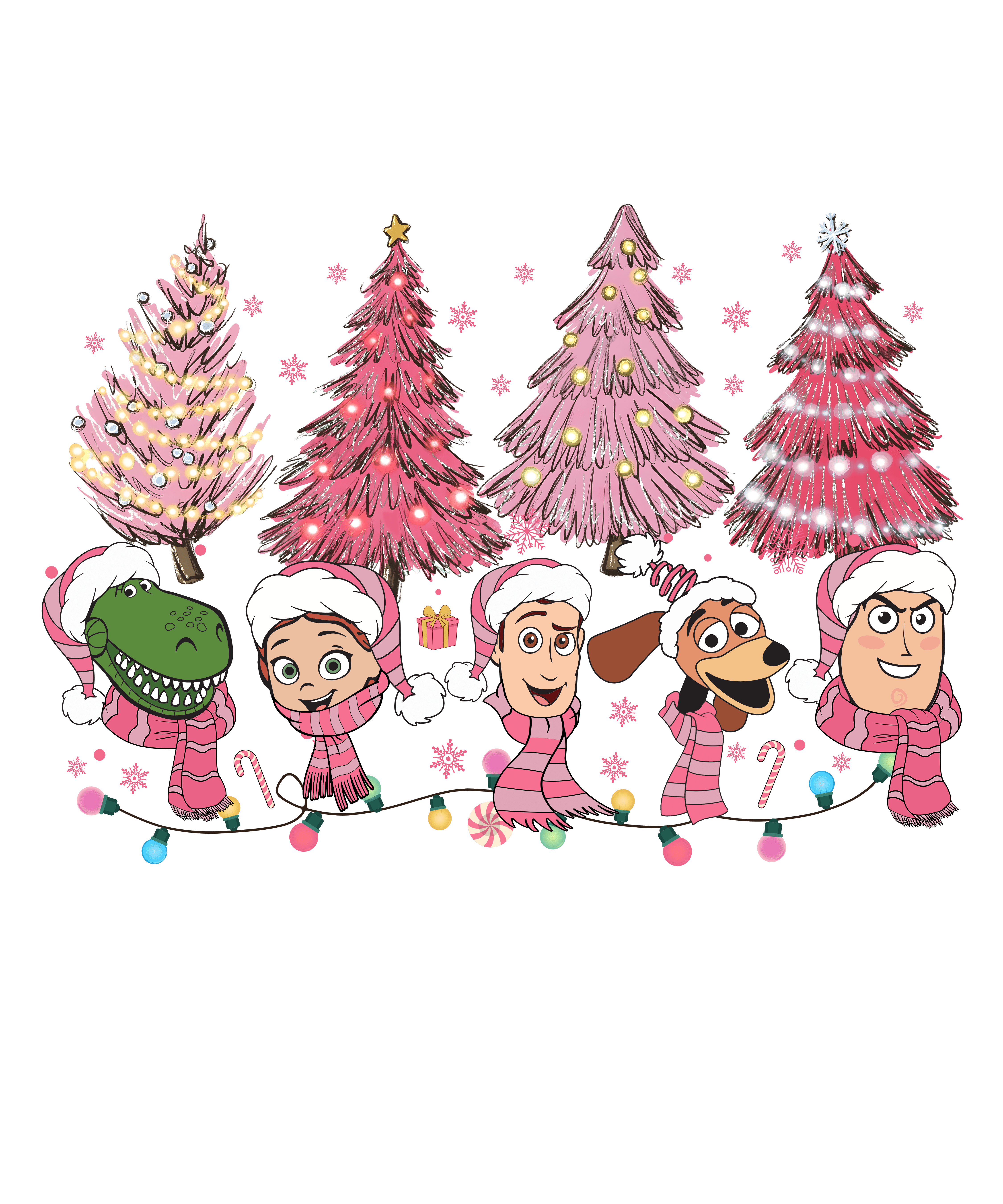 Toy Story Christmas Tree Design - DTF Ready To Press