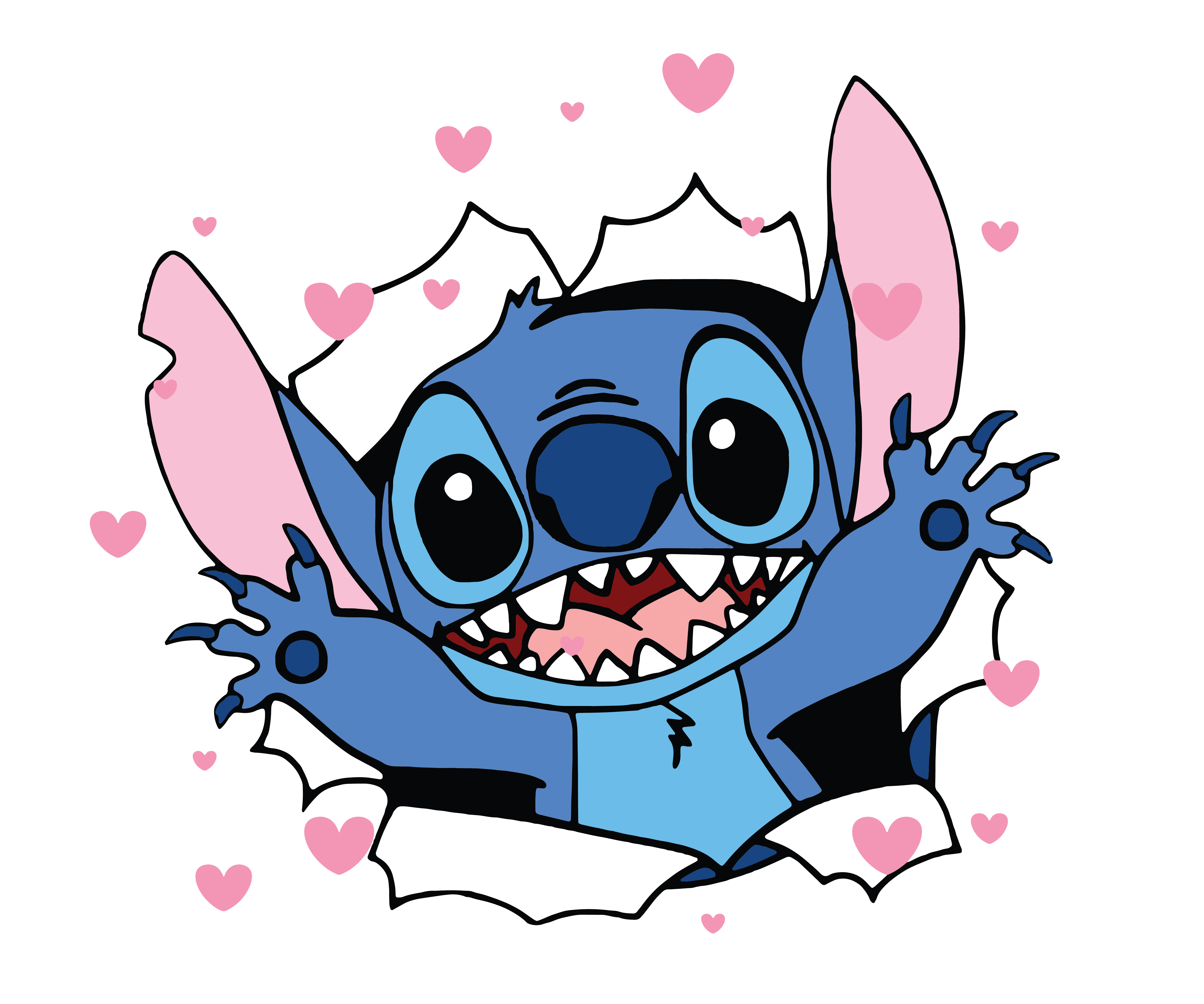 Stitch Valentine's Design - DTF Ready To Press - DTF Dallas 