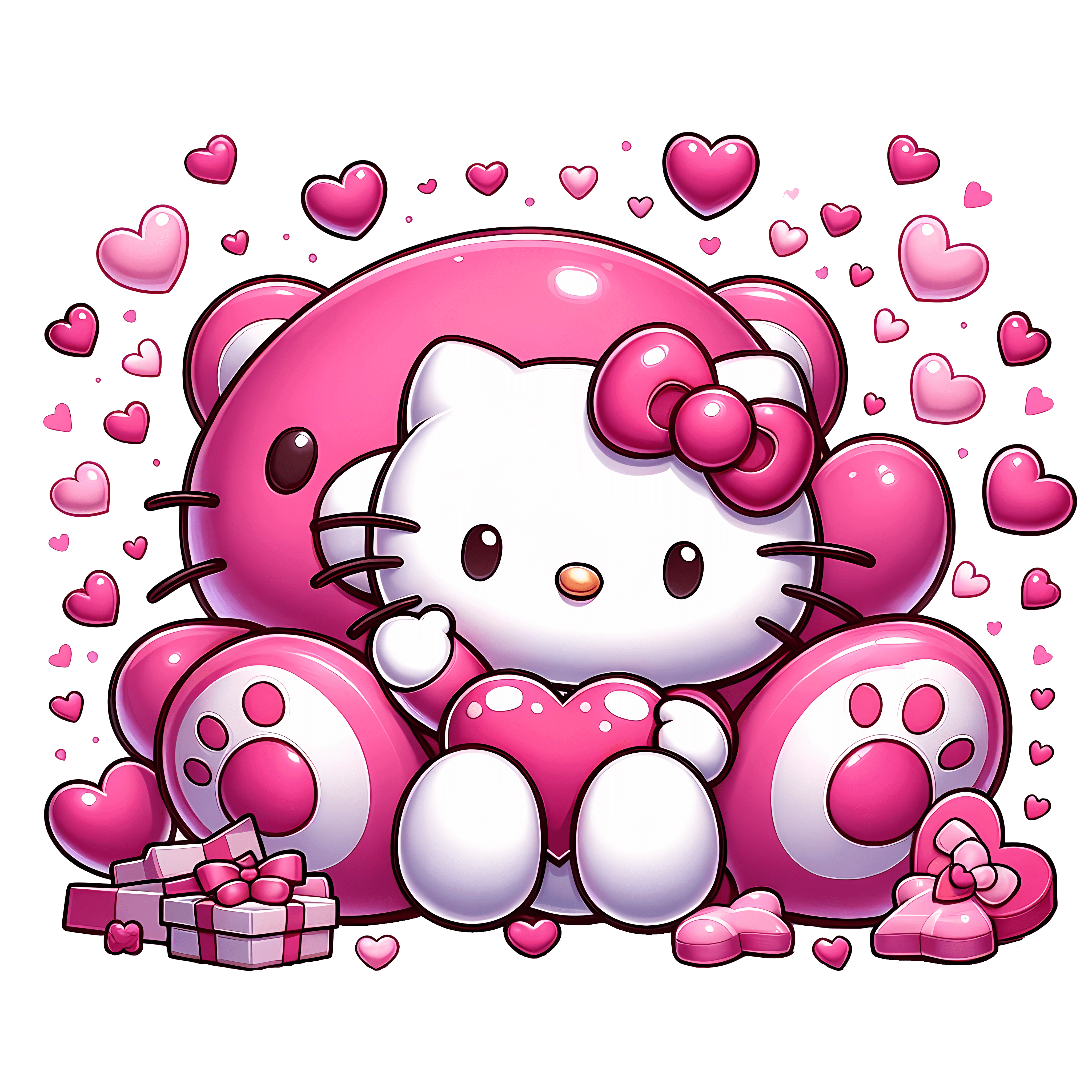 Hello Kity Valentine's Design - DTF Ready To Press