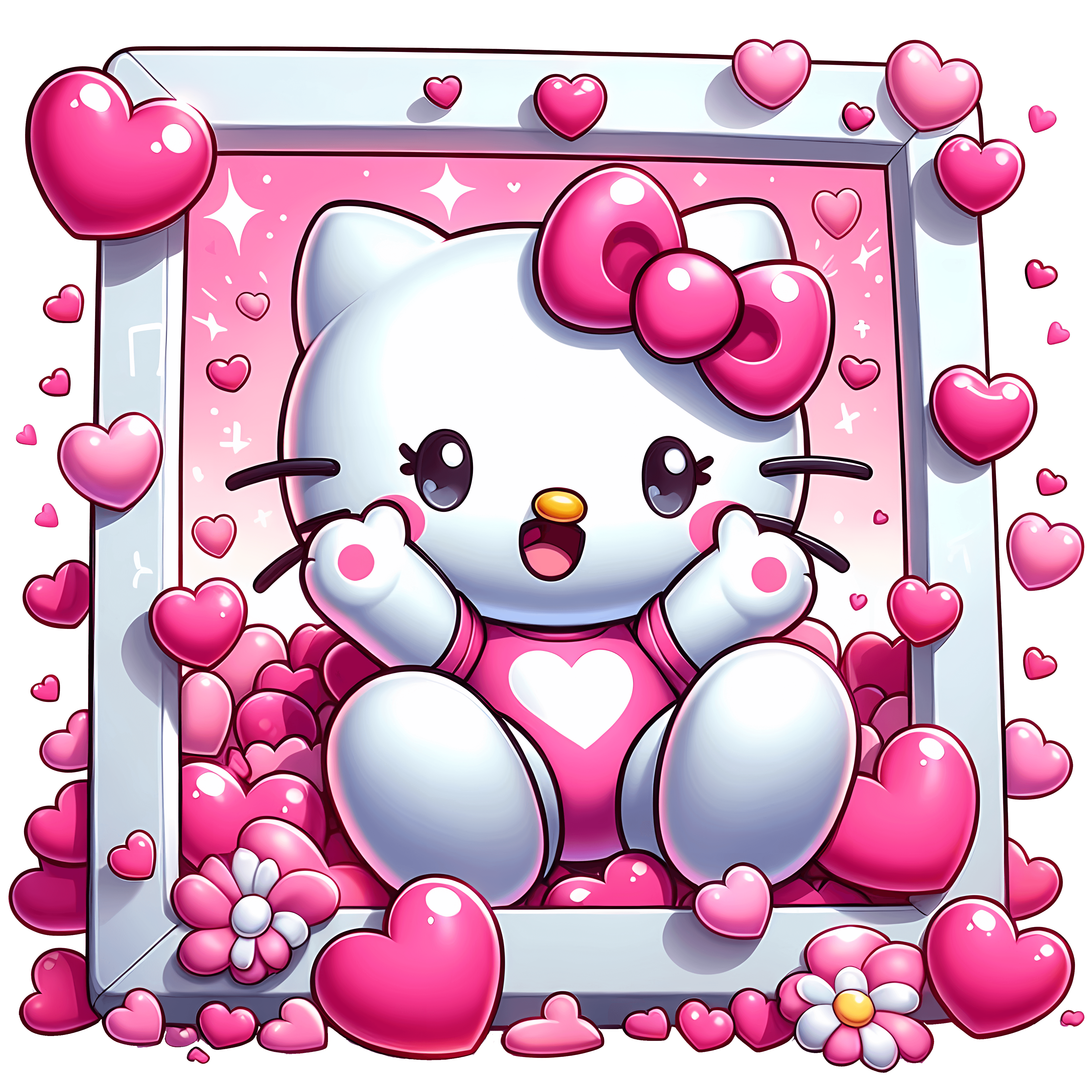 Hello Kity Valentine's Design - DTF Ready To Press
