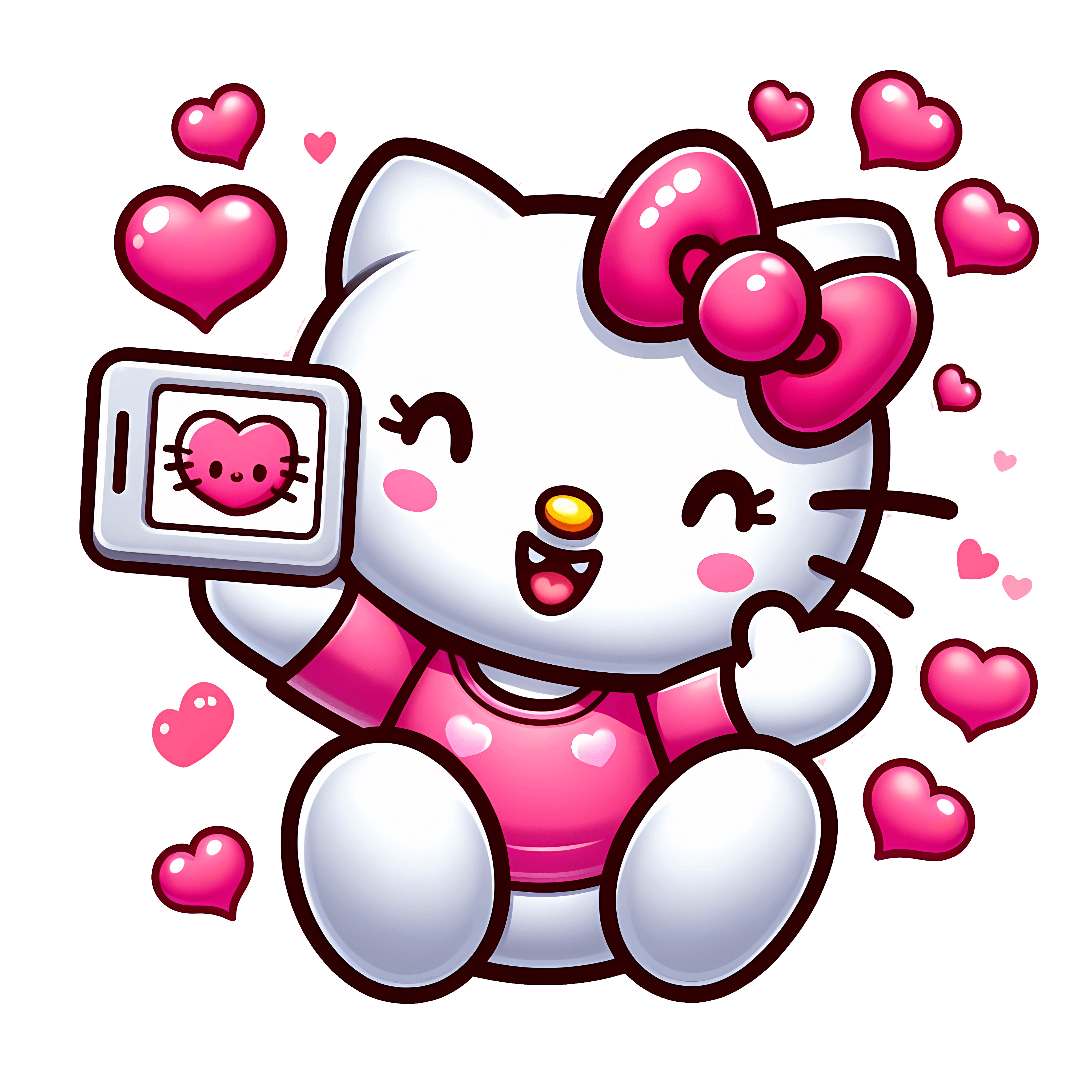 Hello Kity Valentine's Design - DTF Ready To Press