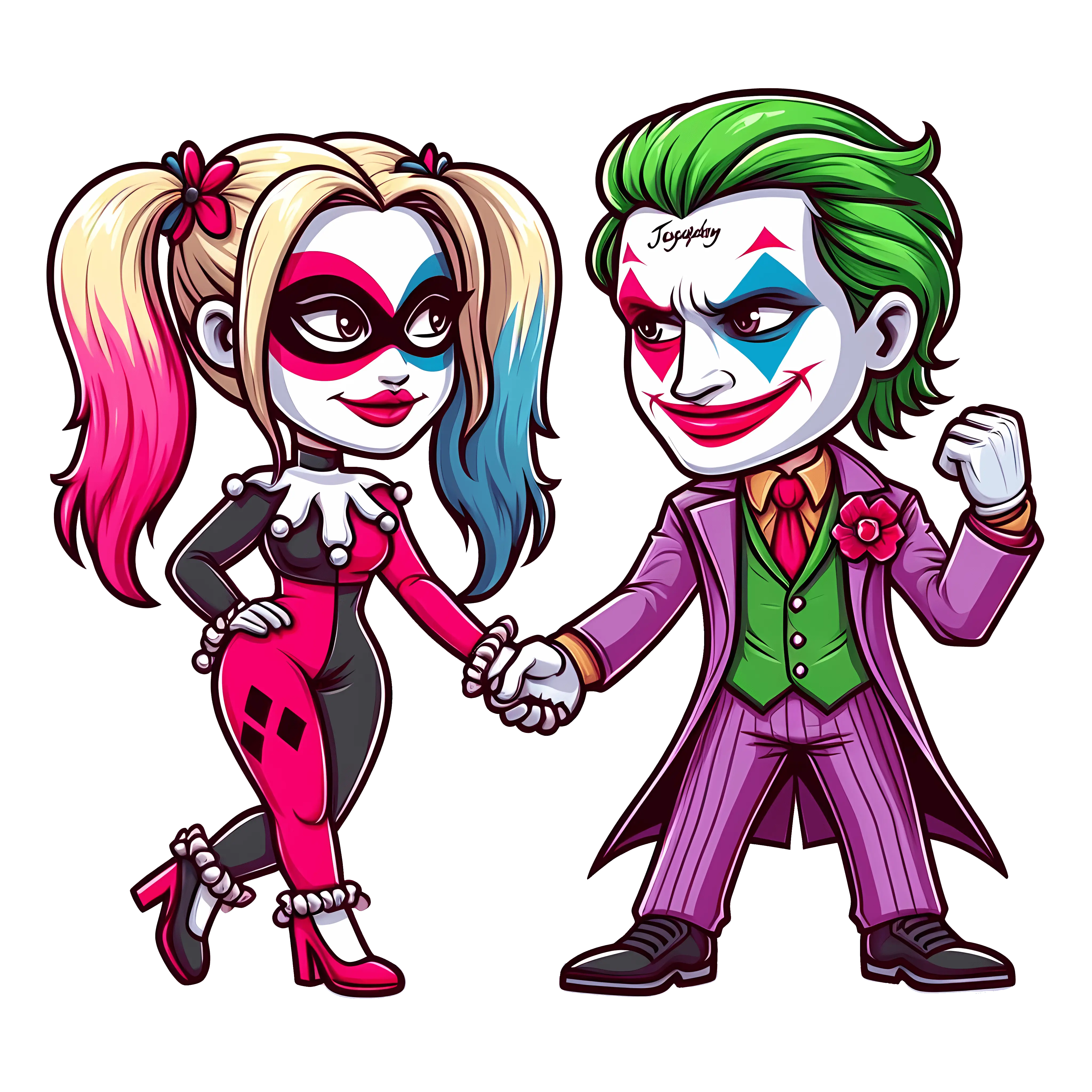 Joker and Harley Valentine's Design - DTF Ready To Press - DTF Dallas 