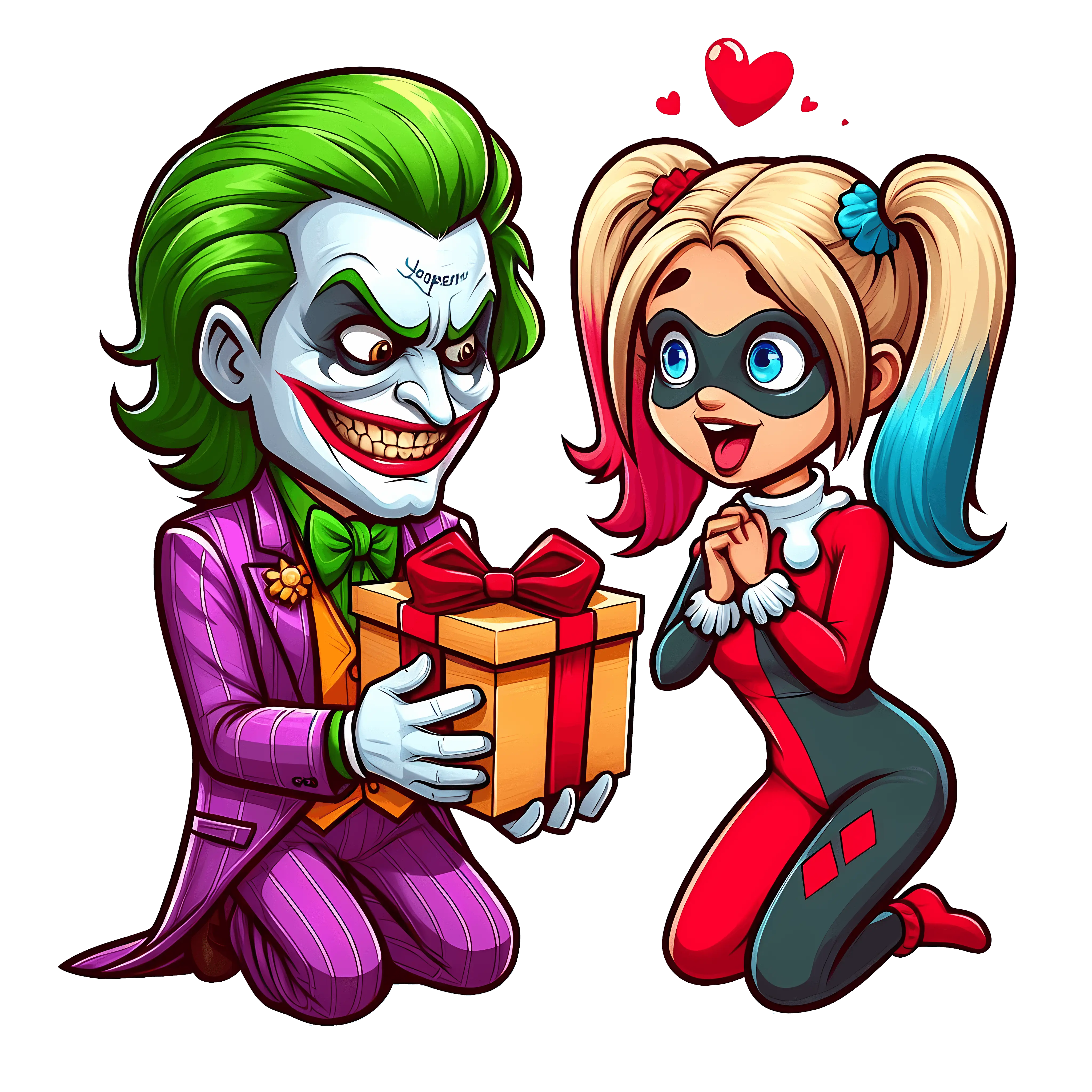 Joker and Harley Valentine's Design - DTF Ready To Press - DTF Dallas 