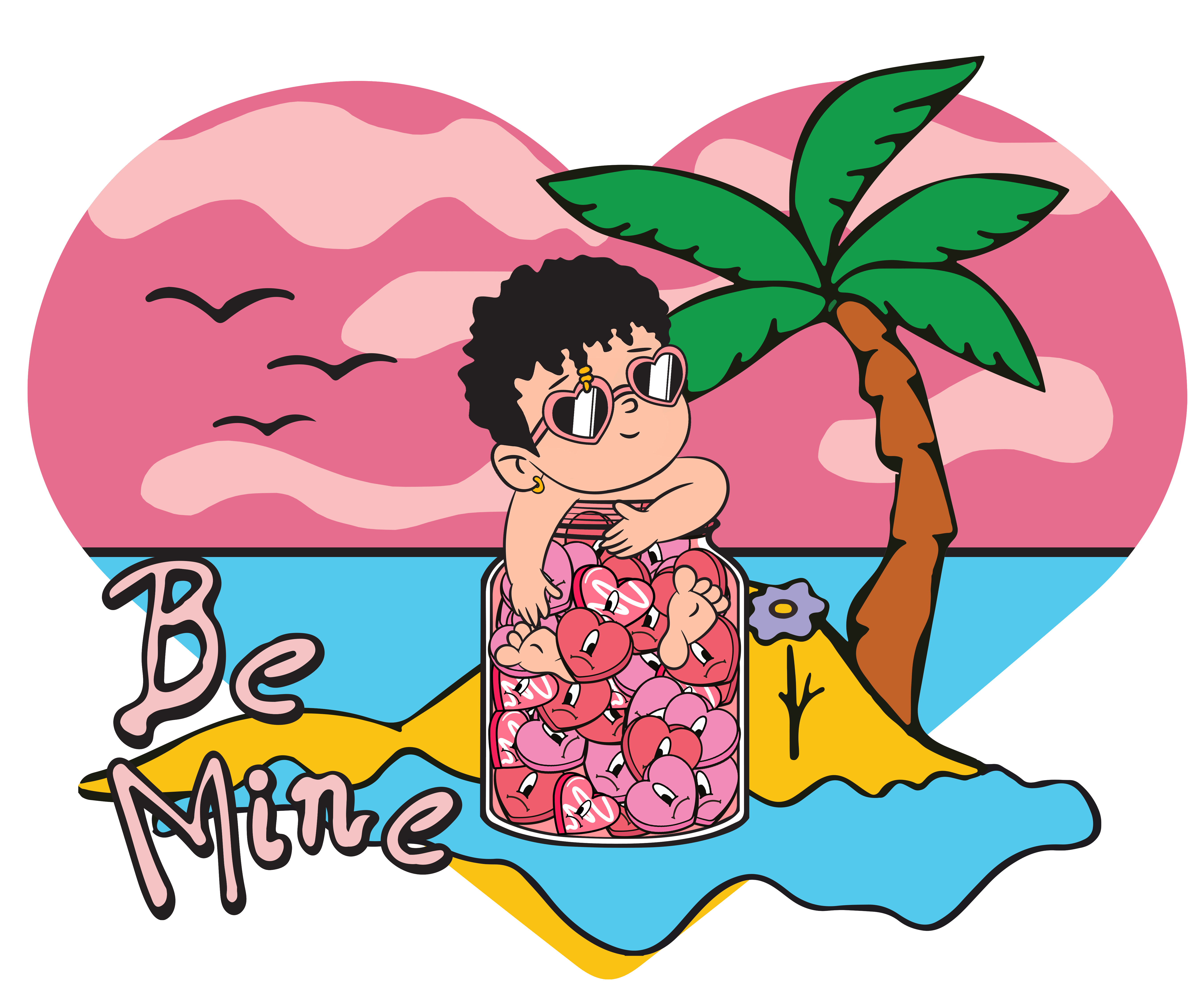 Be Mine Valentine's Design - DTF Ready To Press