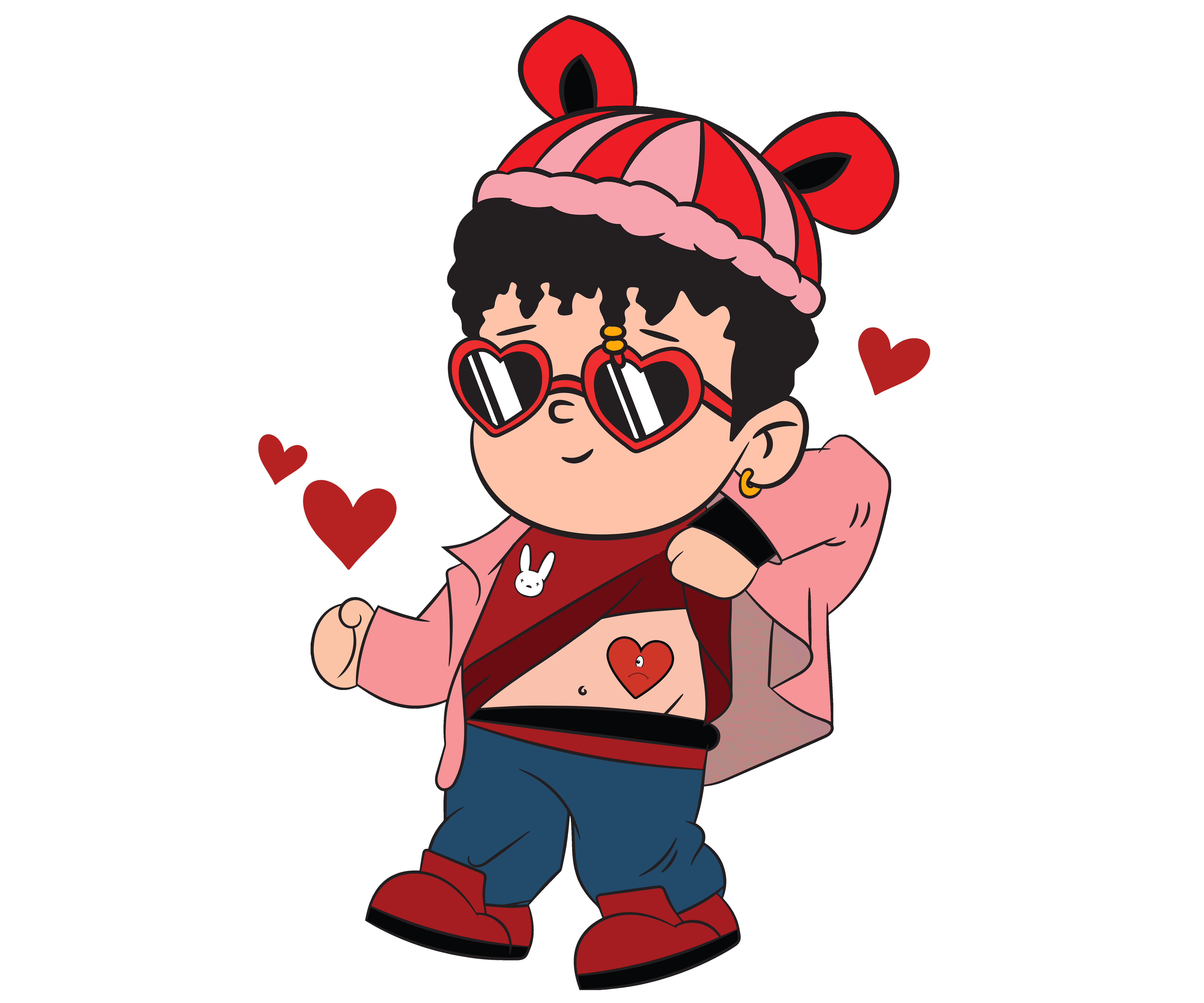 Bebesota Bebecits Friktona Bunny Valentine's Design - DTF Ready To Press