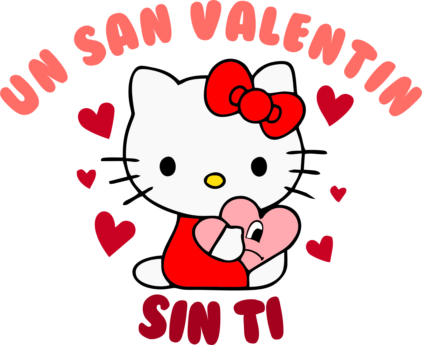 Hello Kitty Valentine's Design - DTF Ready To Press - DTF Dallas 