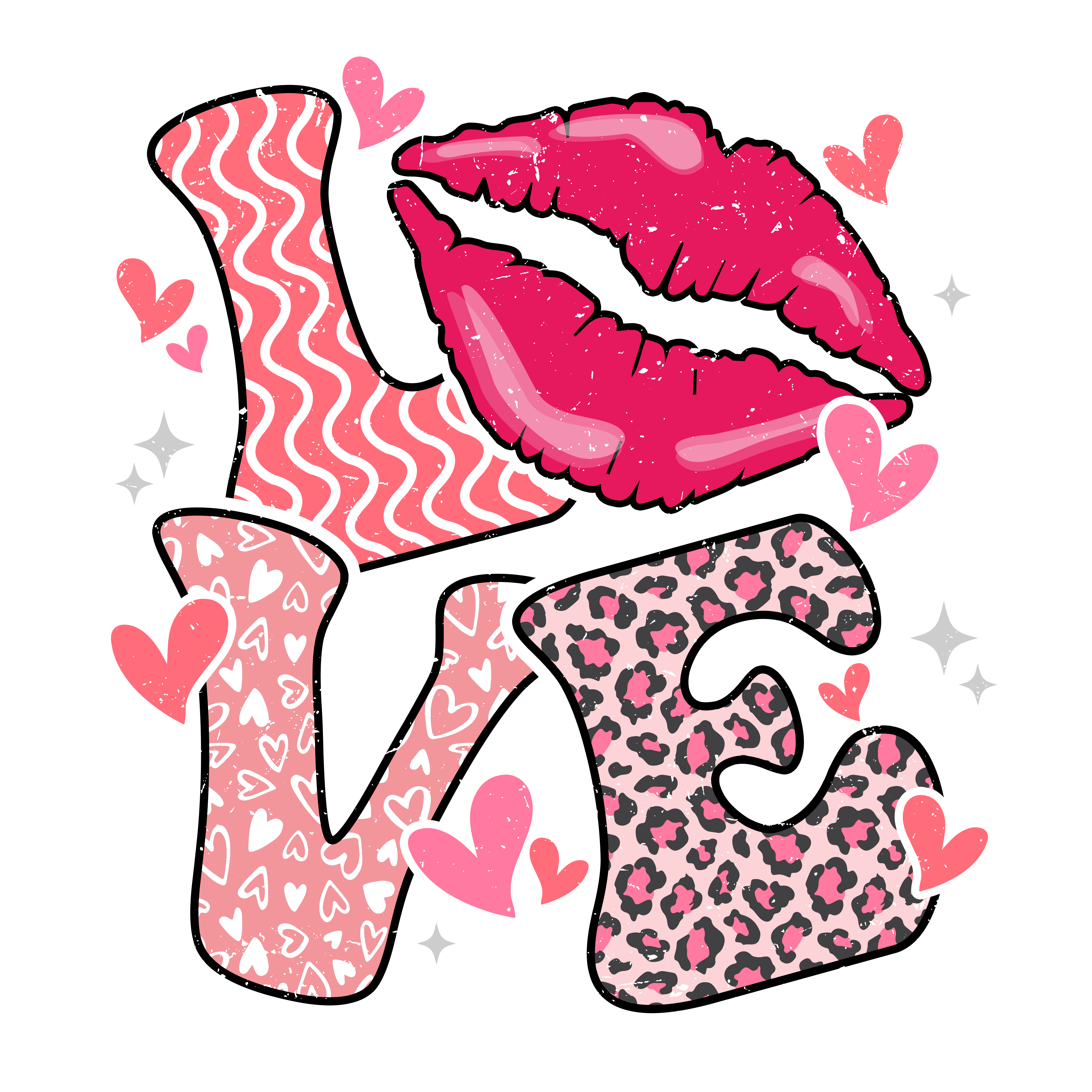 Love Valentine's Design - DTF Ready To Press