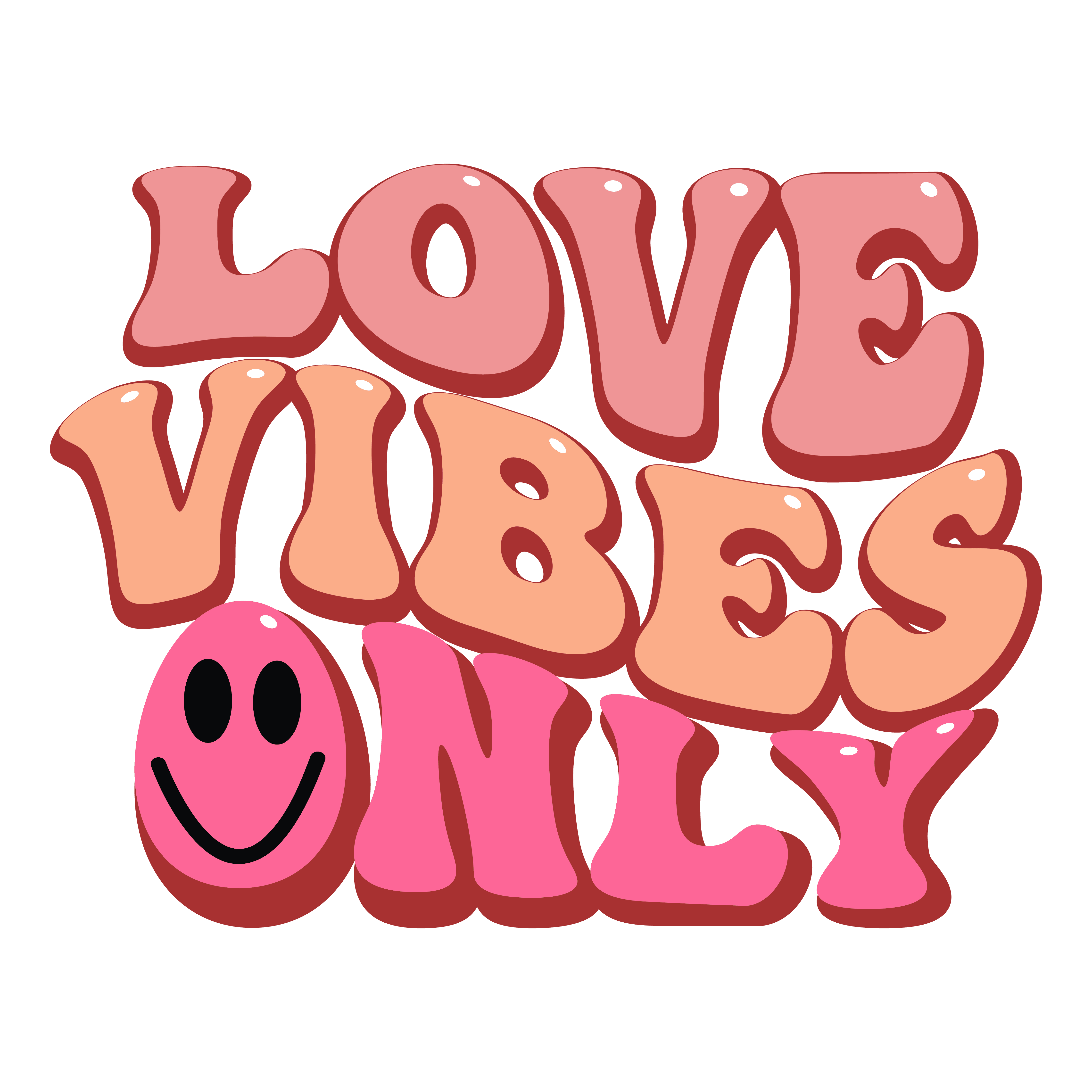 Love Vibes Only Valentine's Design - DTF Ready To Press