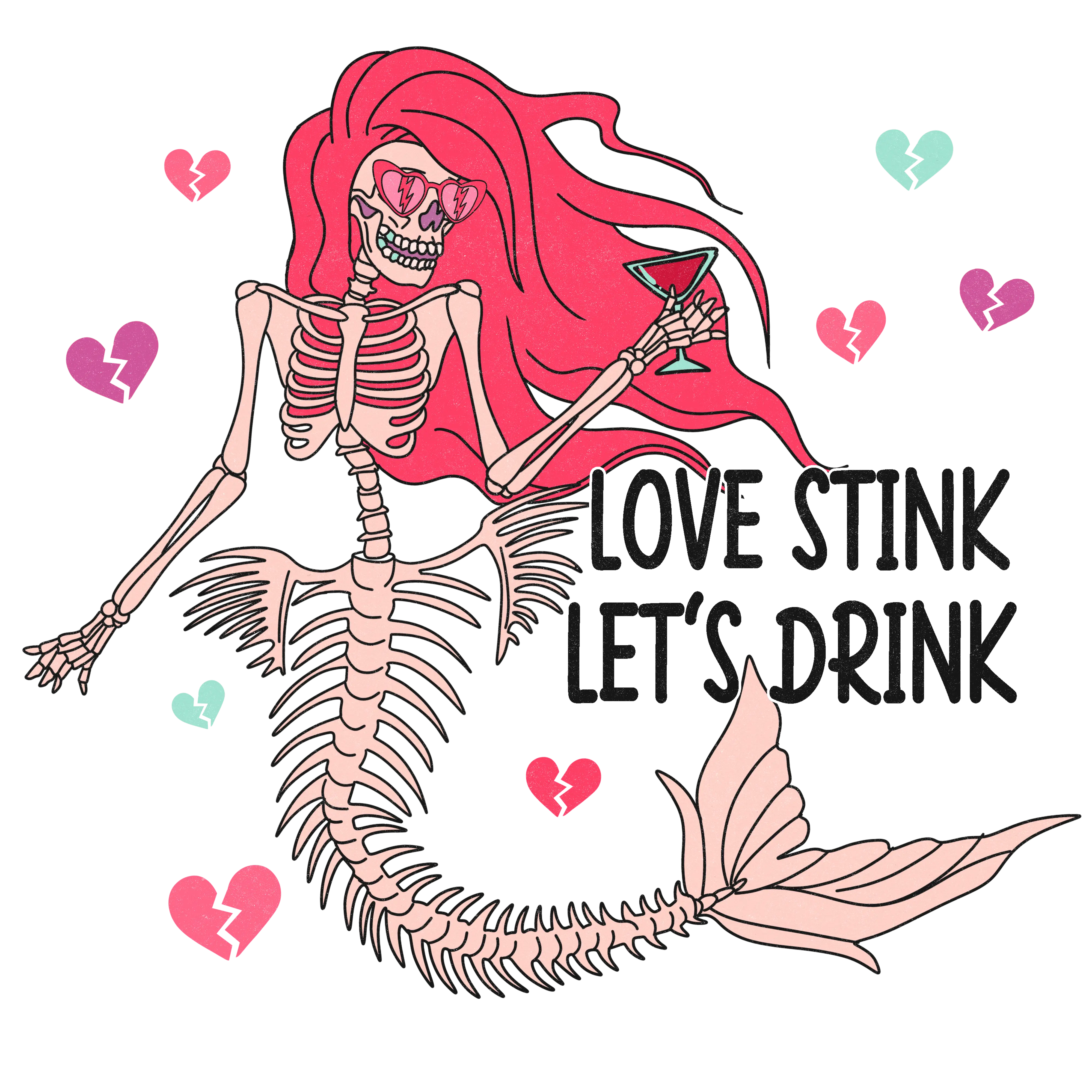 Love Stink Let's Drink Valentine's Day Design - DTF Ready To Press - DTF Dallas 