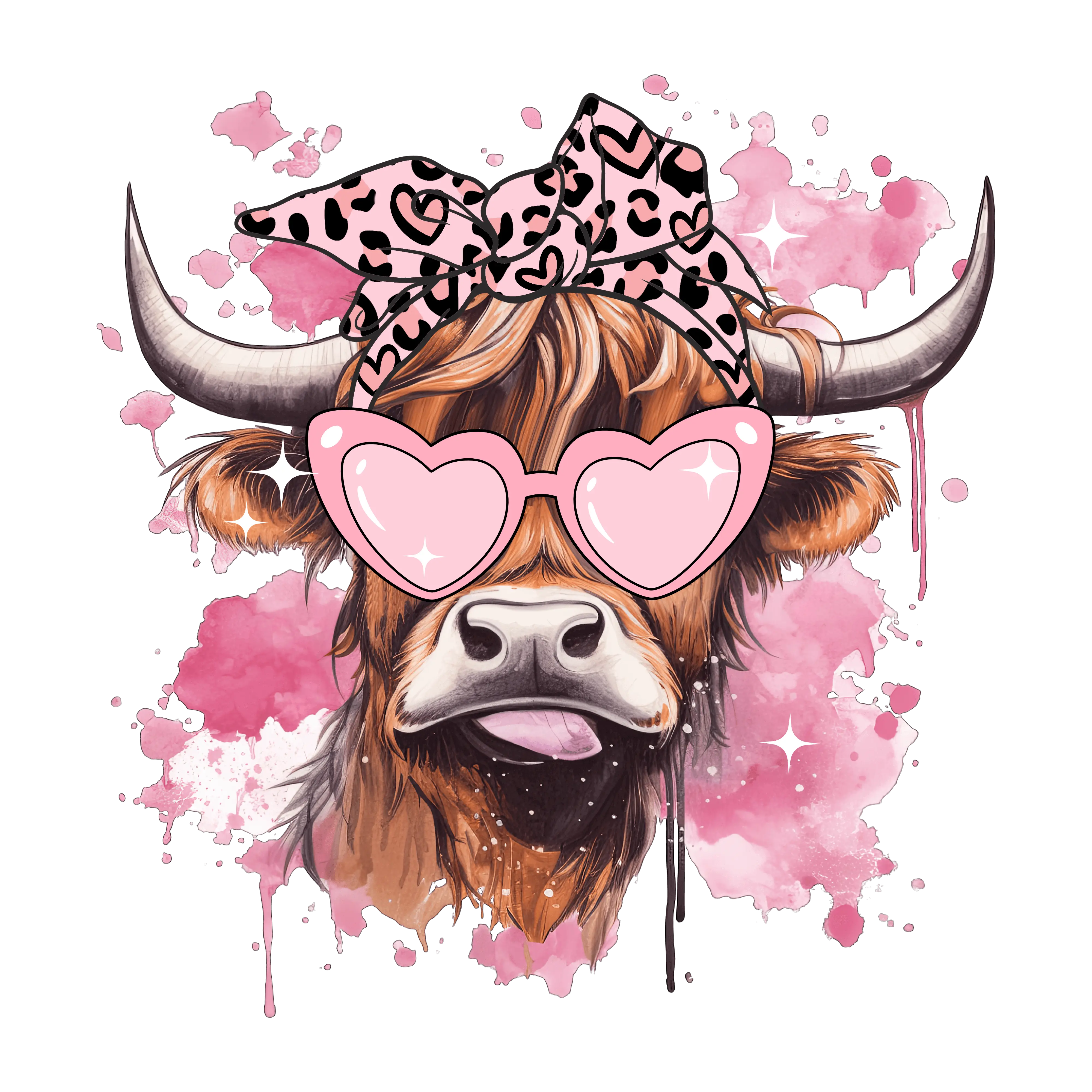 Highland Cow Valentine's Day Design - DTF Ready To Press - DTF Dallas 