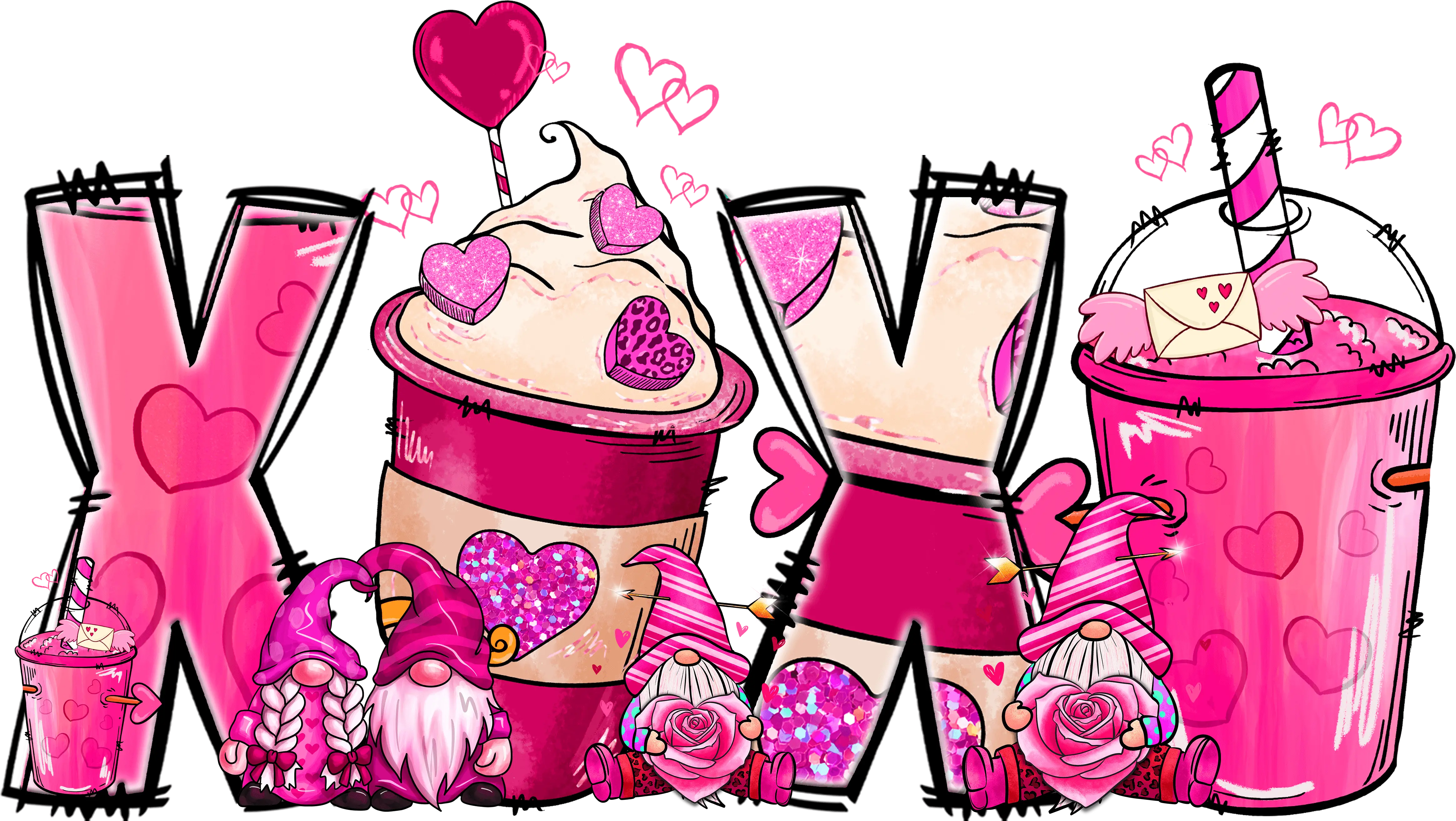 XOXO Valentine's Day Design - DTF Ready To Press - DTF Dallas 