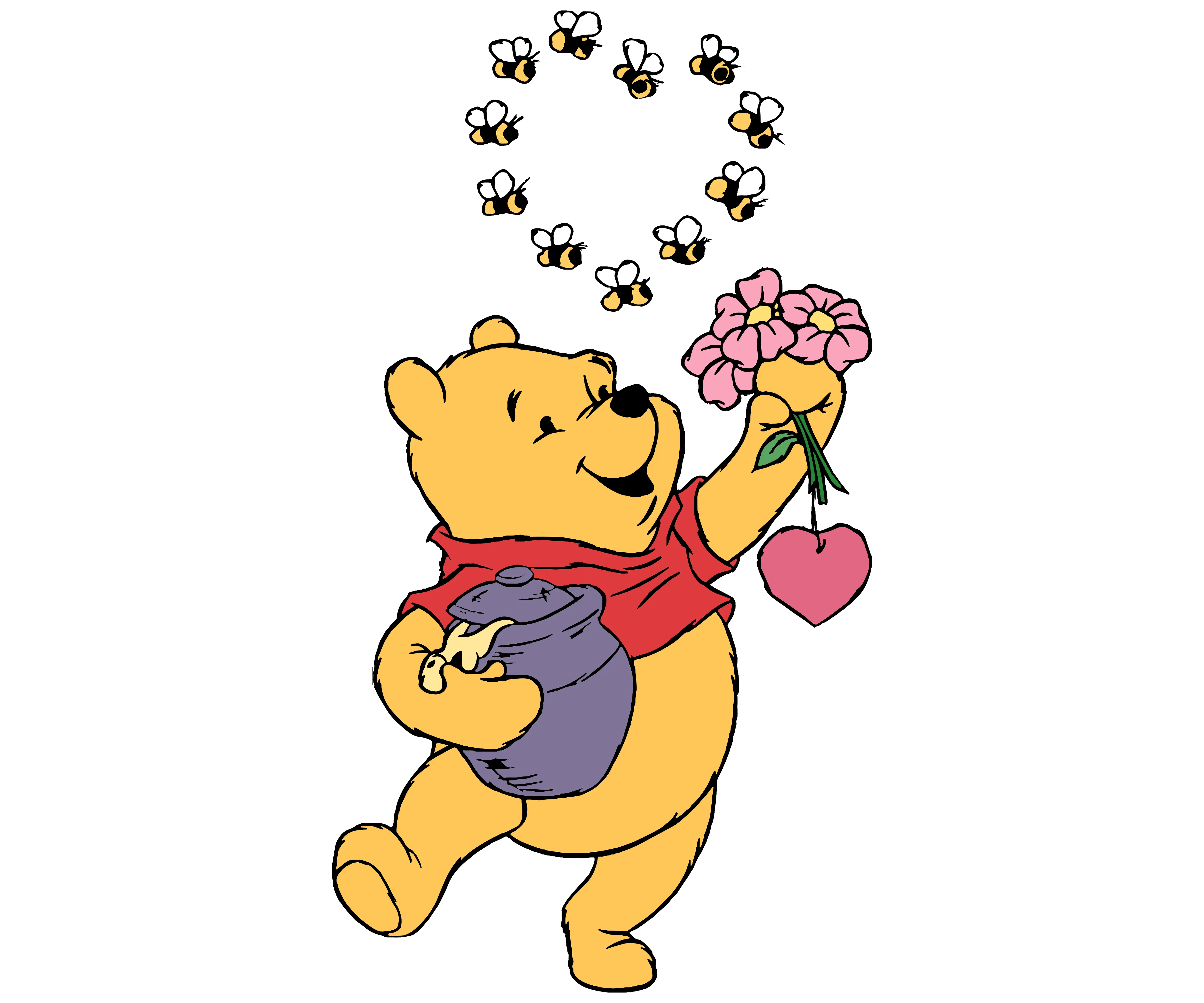 Winnie The Pooh Valentine's Design - DTF Ready To Press - DTF Dallas 