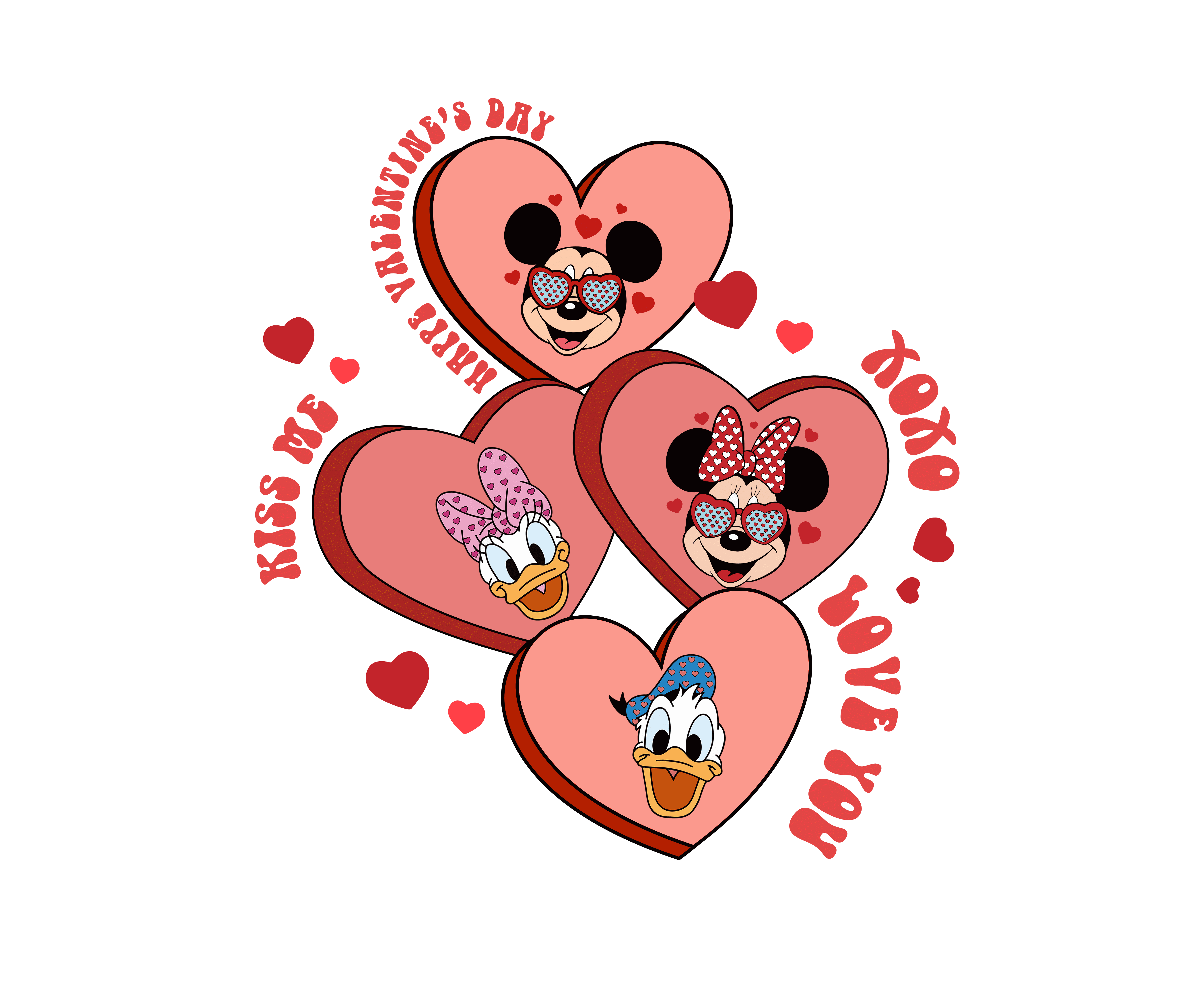 Kiss Me Valentine's Design - DTF Ready To Press - DTF Dallas 