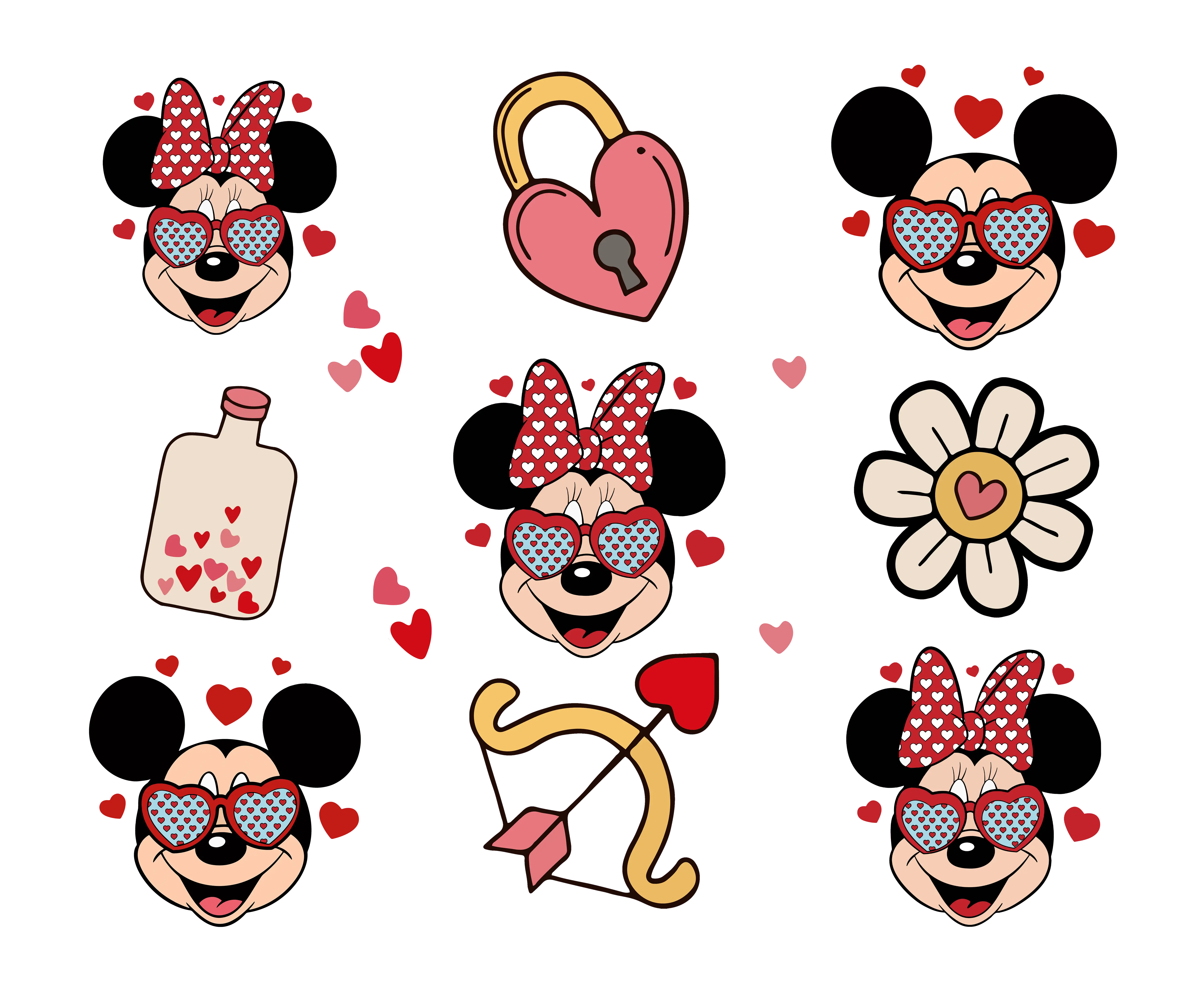 Mickey and Minnie Mouse Valentine's Design - DTF Ready To Press - DTF Dallas 