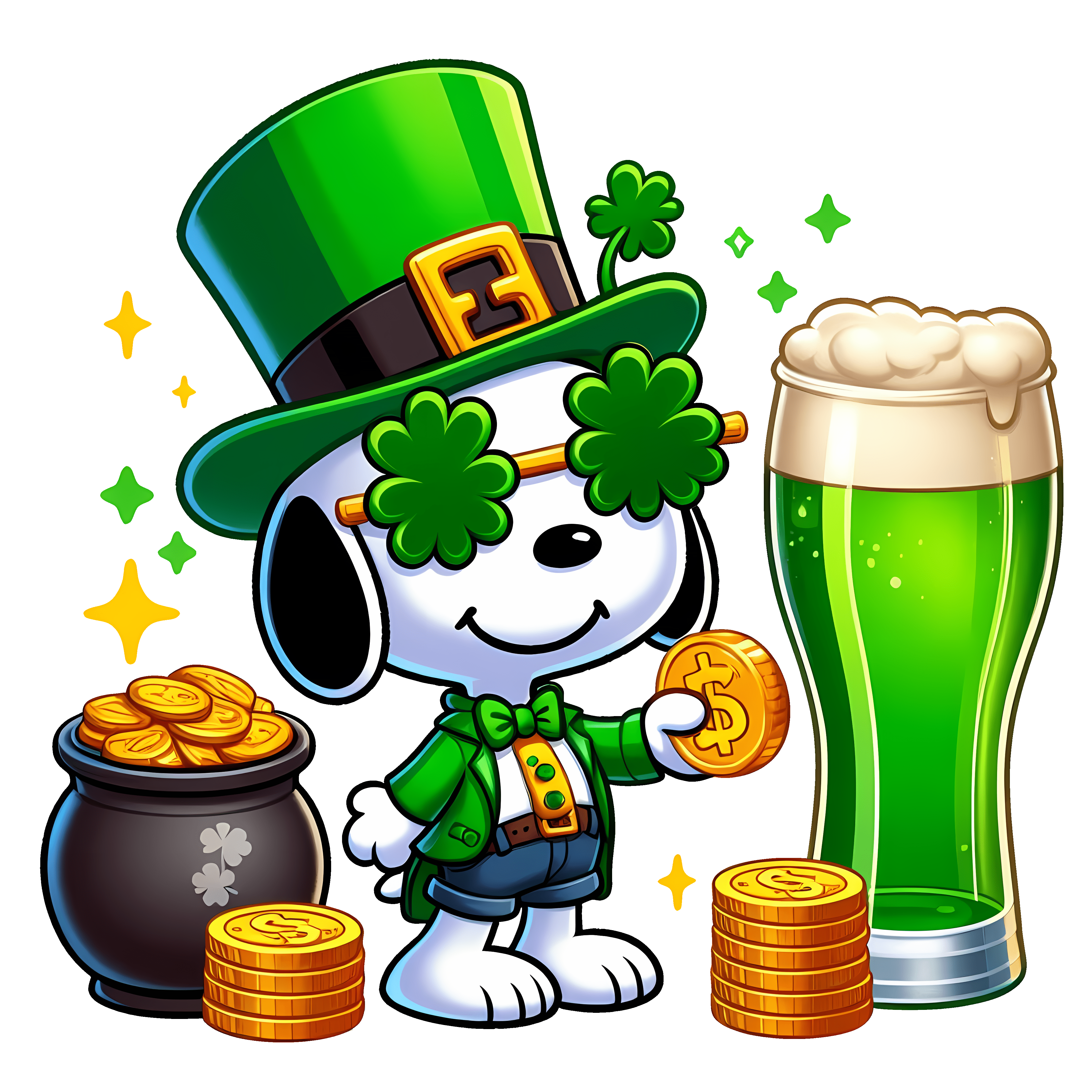 Happy Saint Patrick's Day Snoopy Dog Design | DTF Jersey