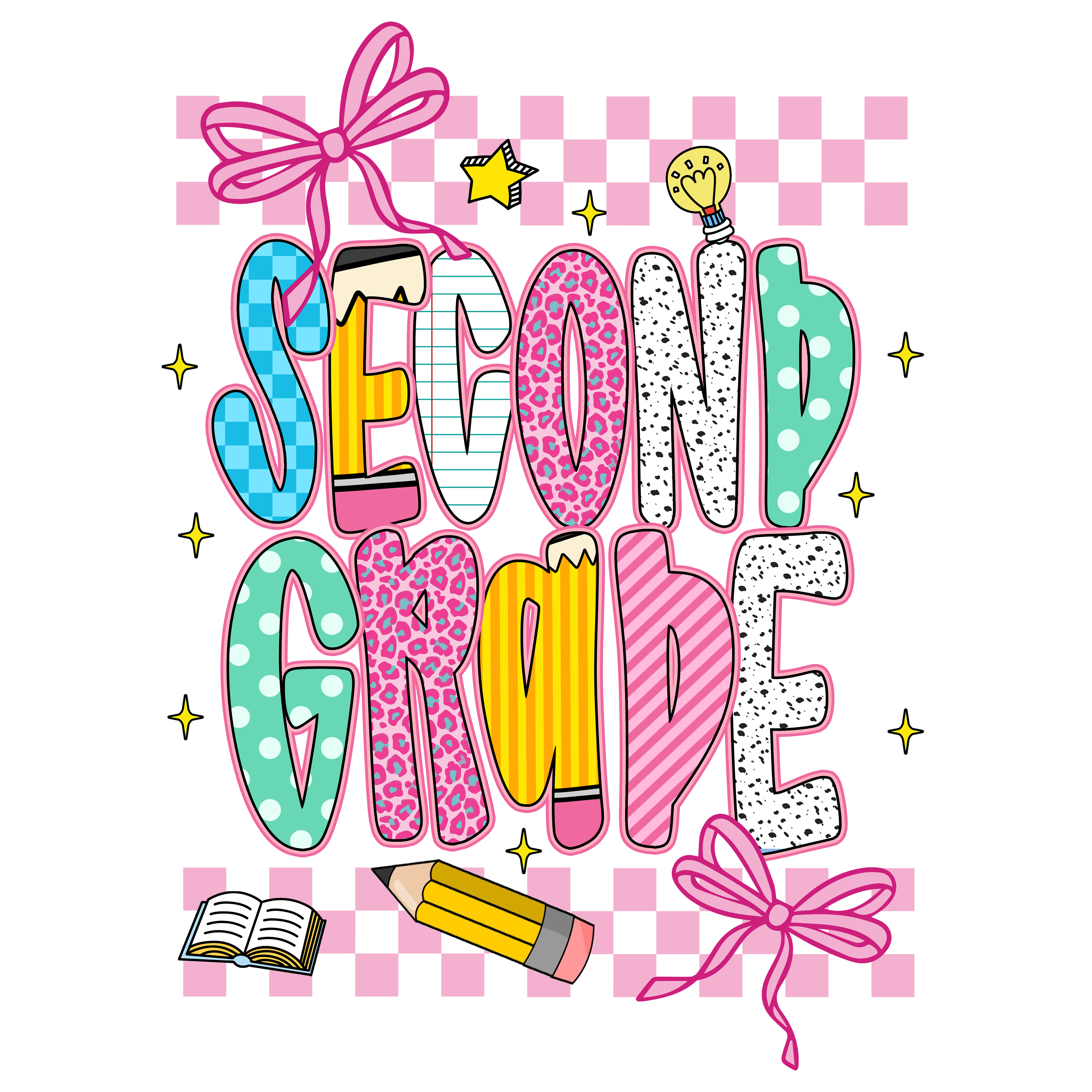 Second Grade Pink | Back To School DTF Ready To Press Designs