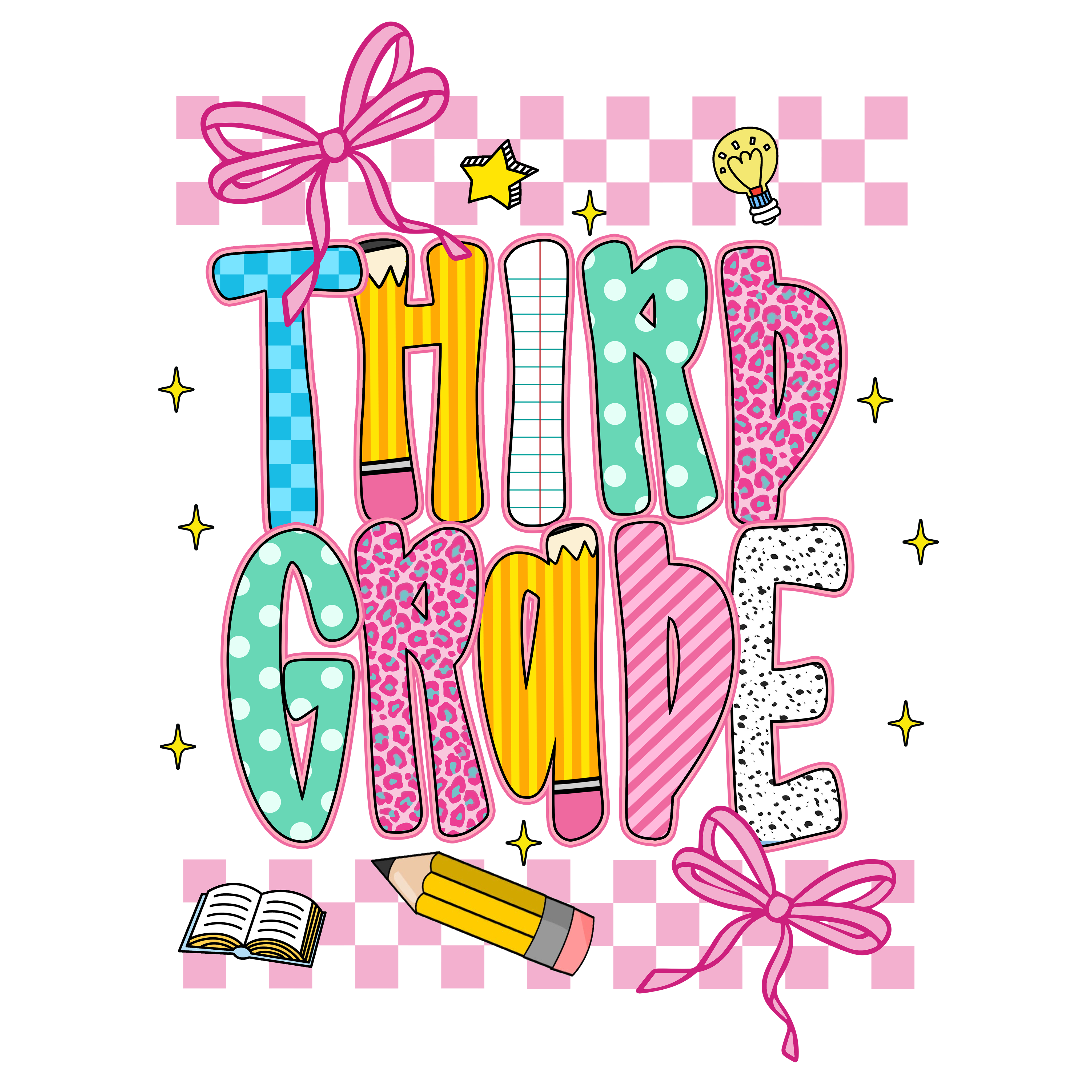 Third Grade Pink | Back To School DTF Ready To Press Designs