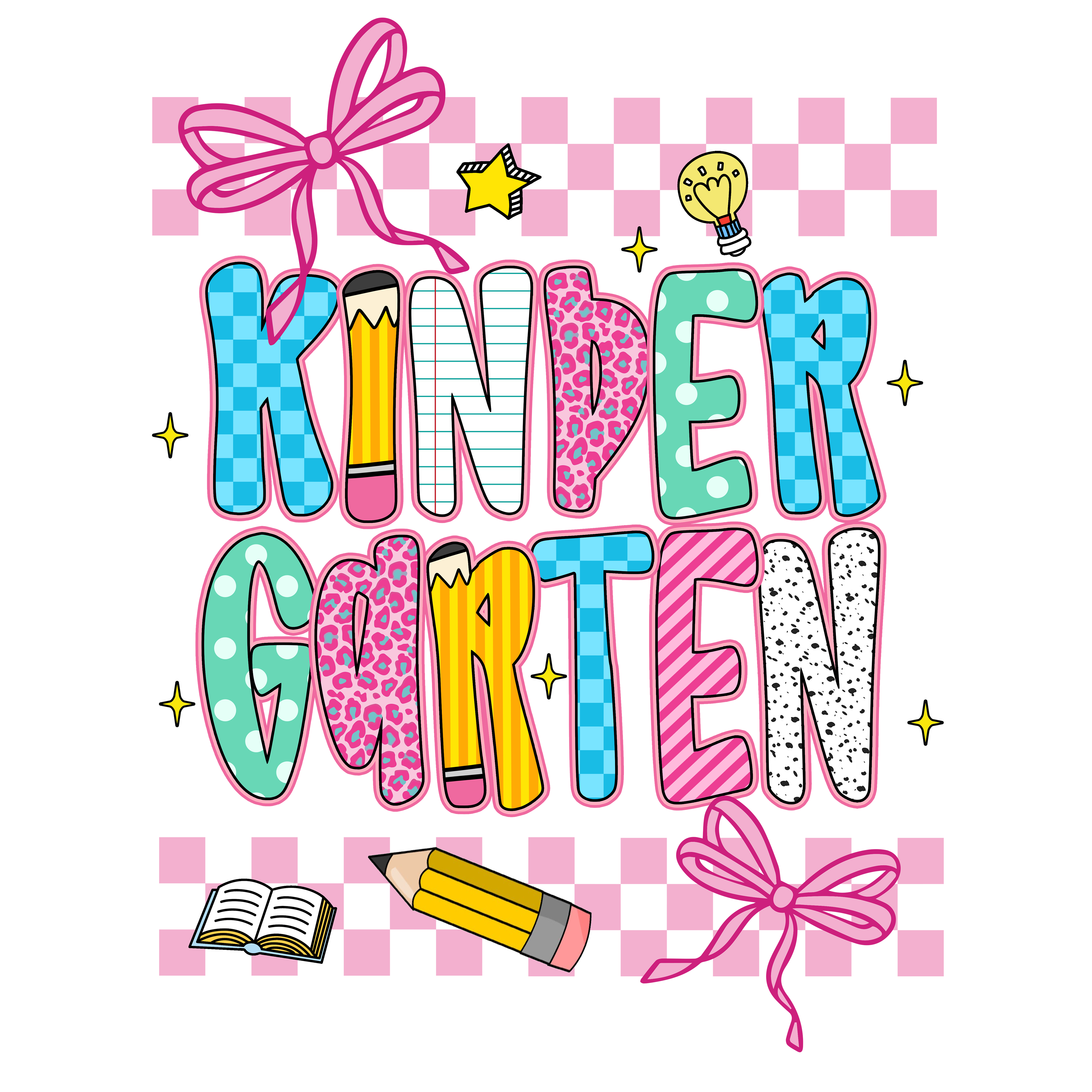 Kindergarten Pink | Back To School DTF Ready To Press Designs