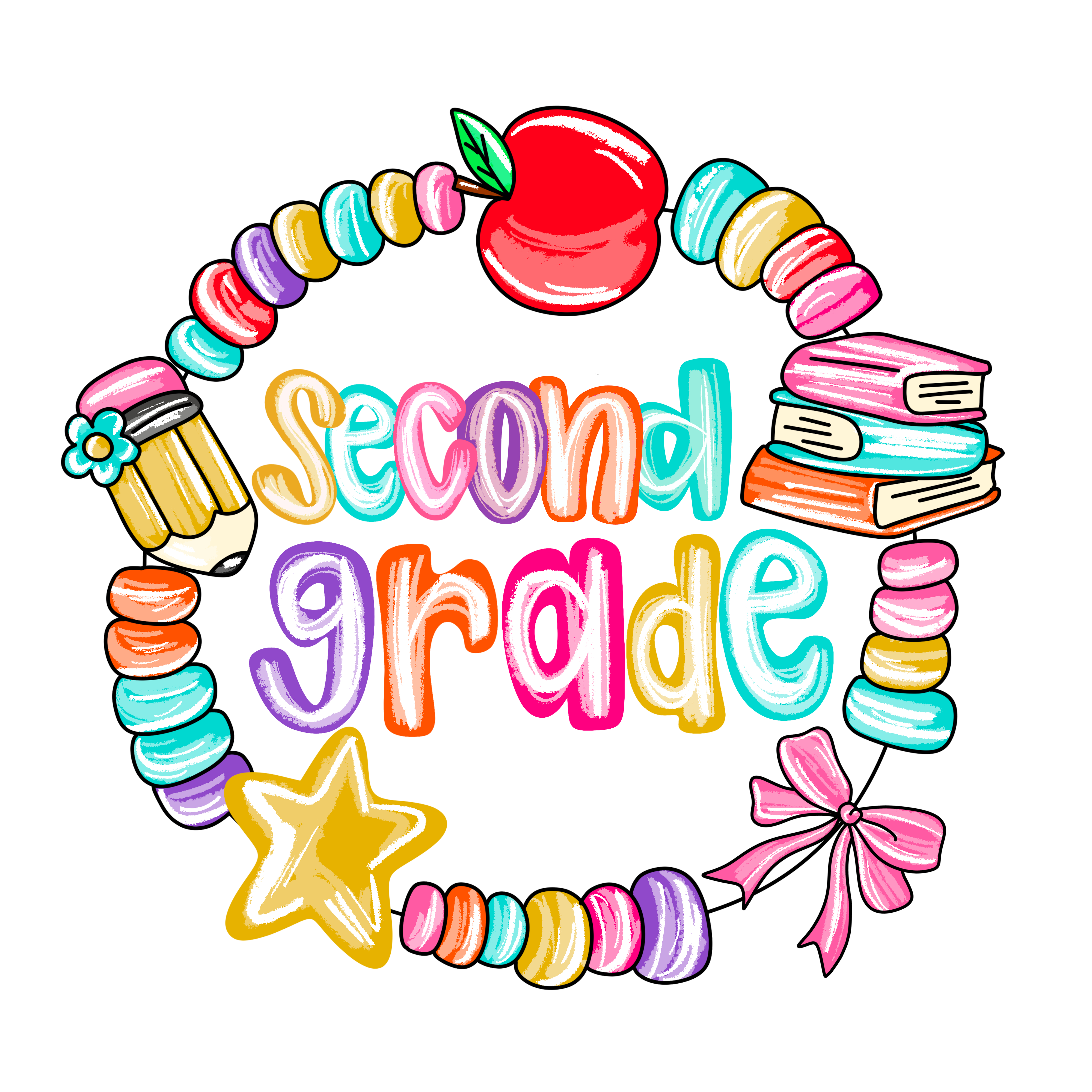 Second Grade Bracelet | Back To School DTF Ready To Press Designs
