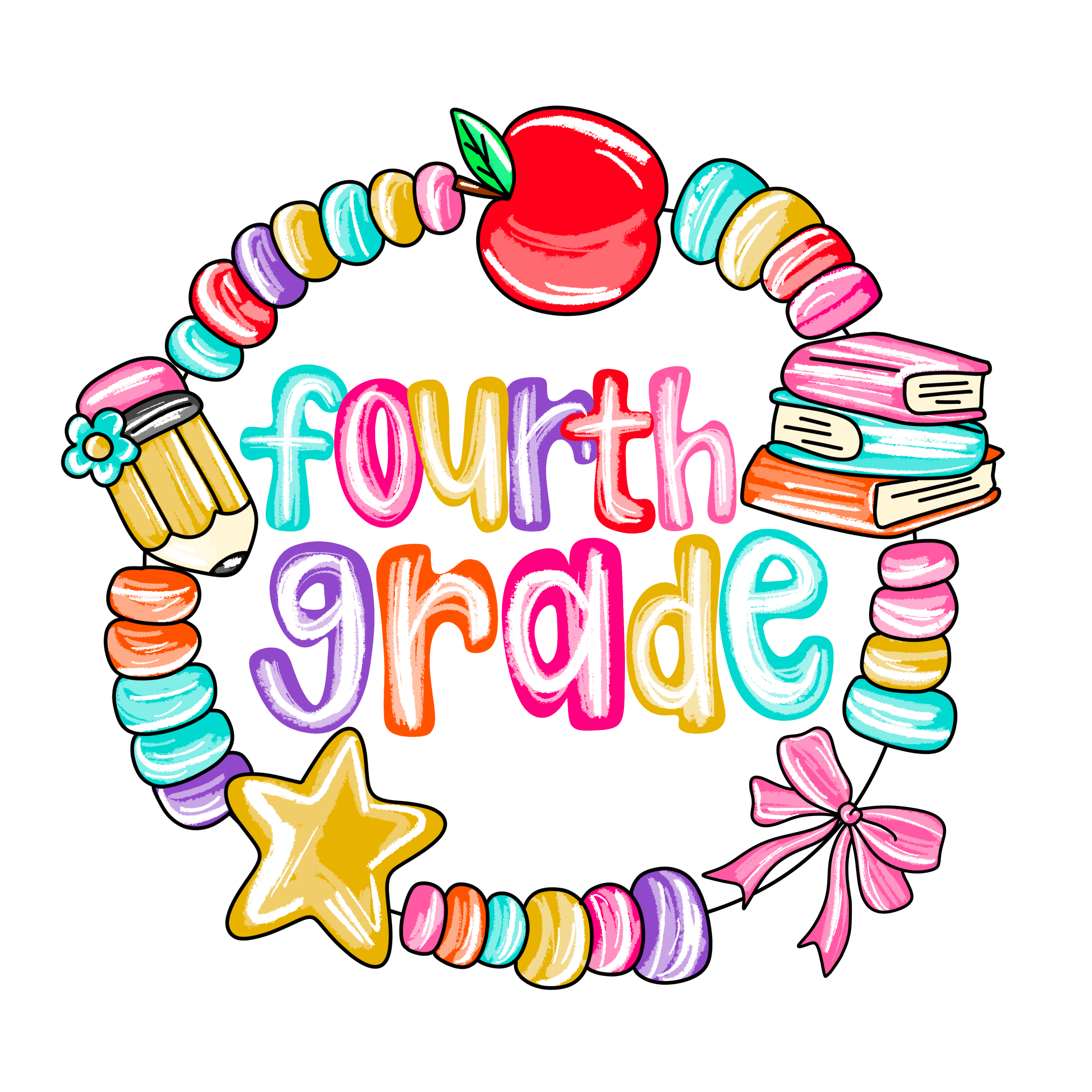 Fourth Grade Bracelet | Back To School DTF Ready To Press Designs