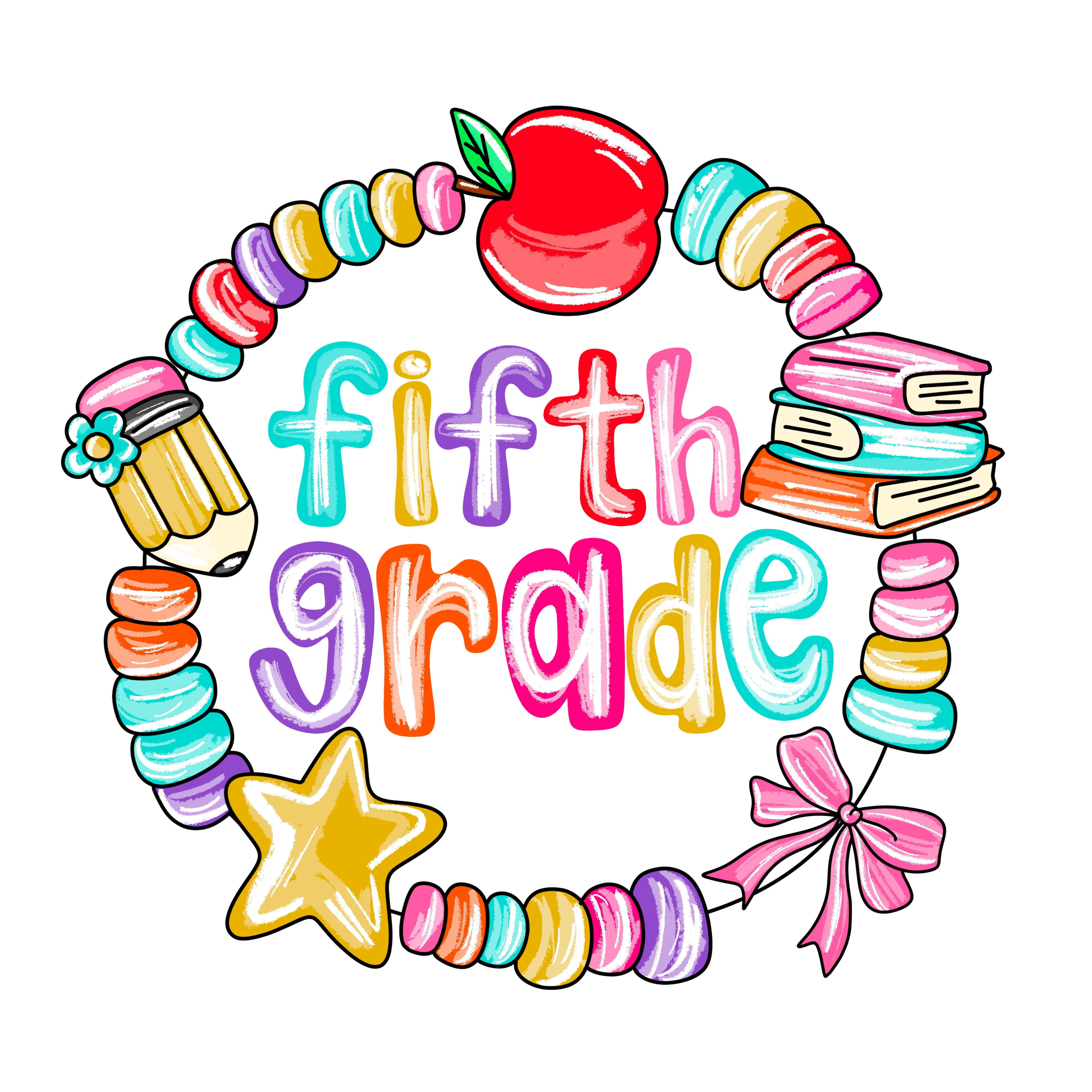 Fifth Grade Bracelet | Back To School DTF Ready To Press Designs